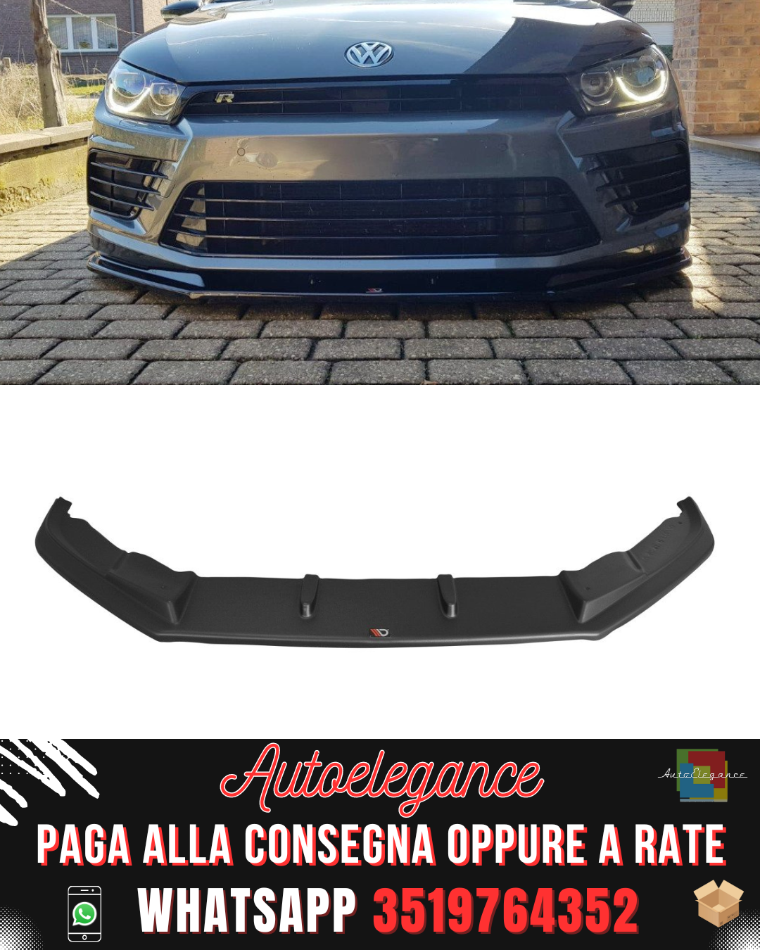 SPLITTER ANTERIORE V.1 adatto per VOLKSWAGEN SCIROCCO MK.3 R FACELIFT