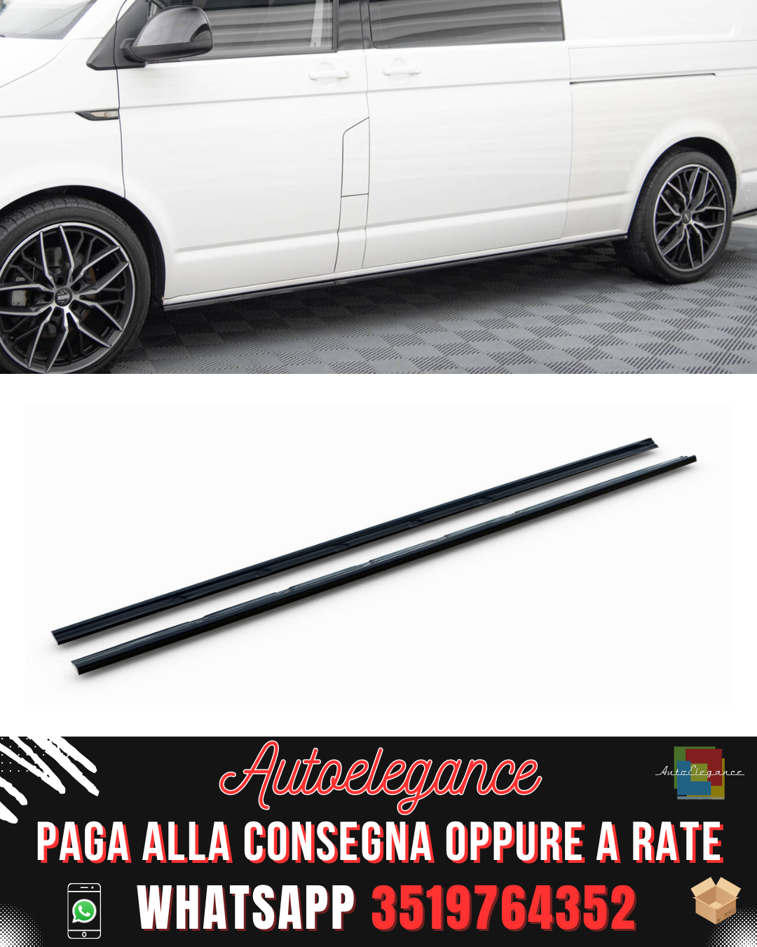 MINIGONNE LATERALI ADATTE PER VOLKSWAGEN T6 LONG FACELIFT