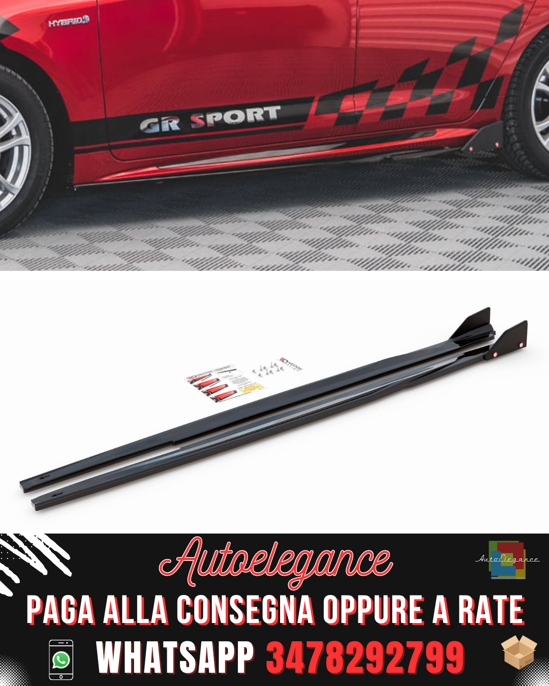 MINIGONNE LATERALI V.1 + FLAP adatte per TOYOTA COROLLA GR SPORT HATCHBACK XII