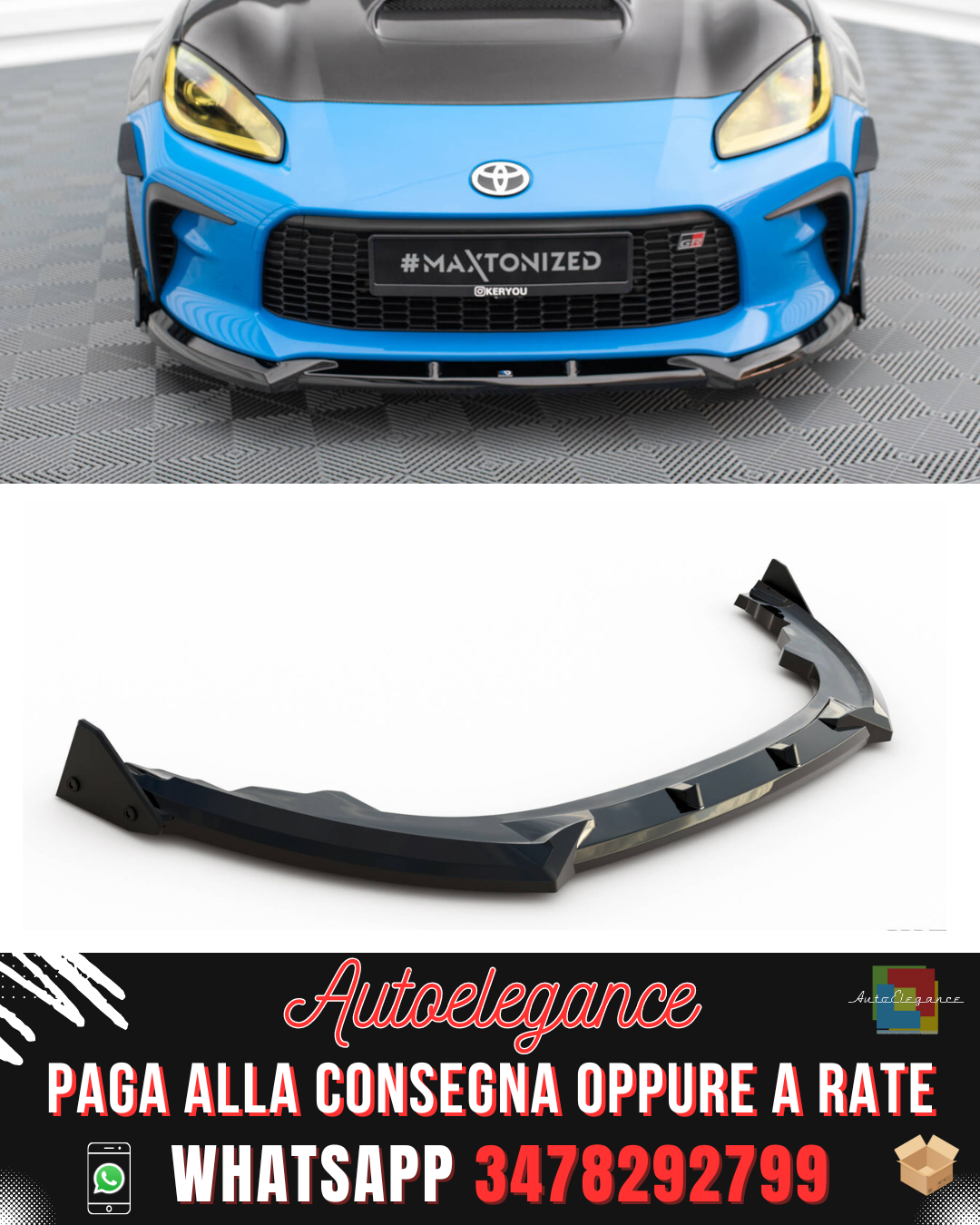 SPLITTER ANTERIORE V.1 + FLAPS adatto per TOYOTA GR86 MK1