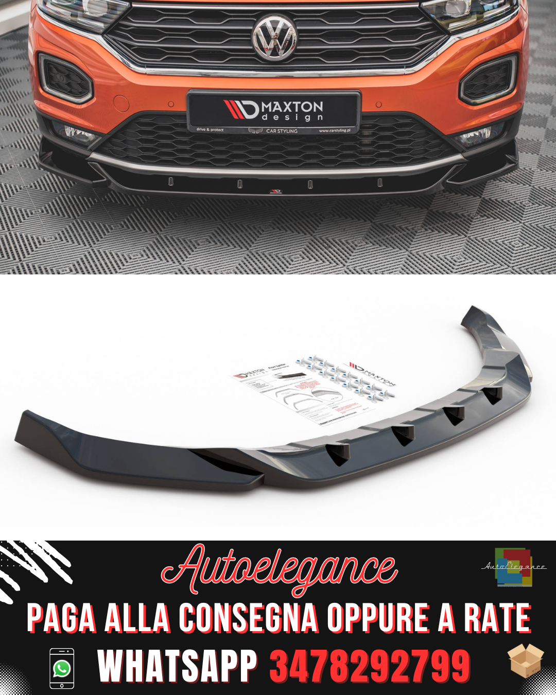 SPLITTER ANTERIORE V.1 adatto per VOLKSWAGEN T-ROC MK1
