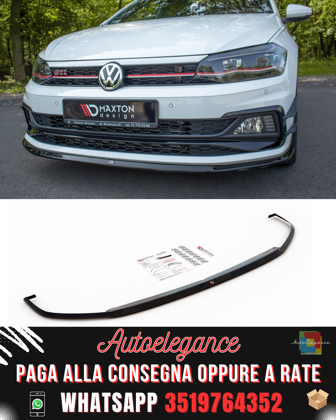 FRONT SPLITTER V.3 SUITABLE FOR VW POLO GTI MK6