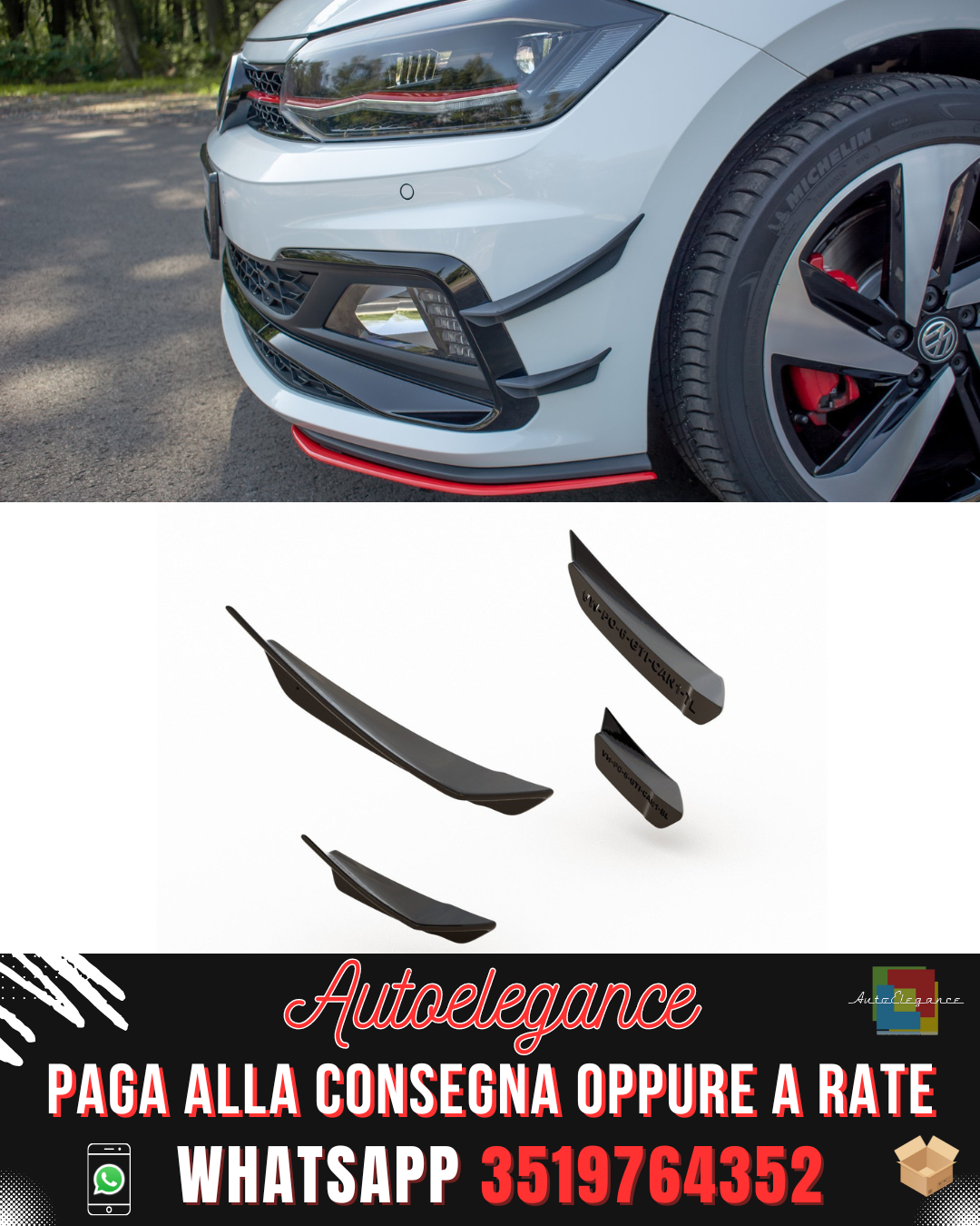 FRONT BUMPER BLADES SUITABLE FOR VW POLO GTI MK 6