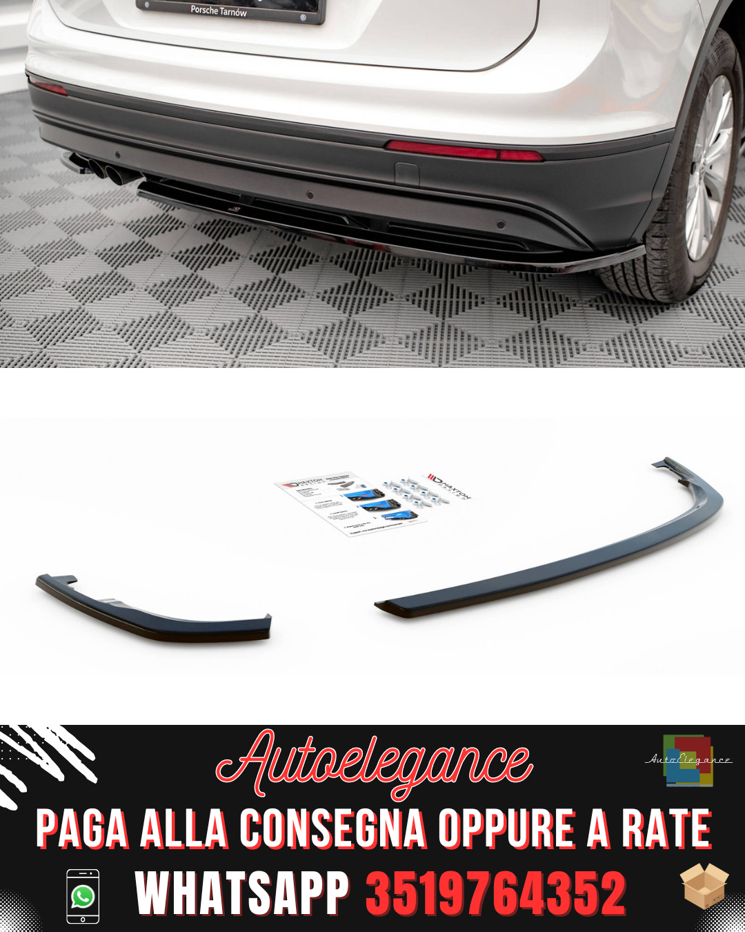 SPLITTER LATERALI POSTERIORI V.1 ADATTI PER VOLKSWAGEN TIGUAN MK2