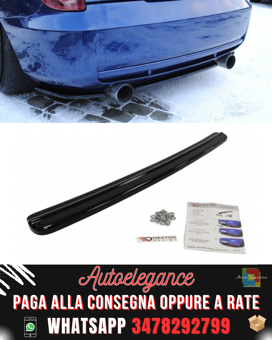 SPLITTER POSTERIORE CENTRALE adatto per TOYOTA CELICA T23 PREFAZIONE