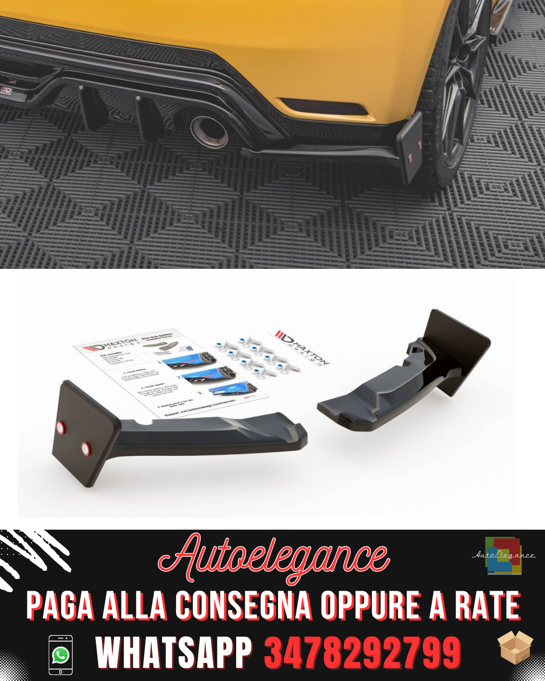 SPLITTER LATERALI POSTERIORI V.4 + FLAPS adatti per TOYOTA GR YARIS MK4