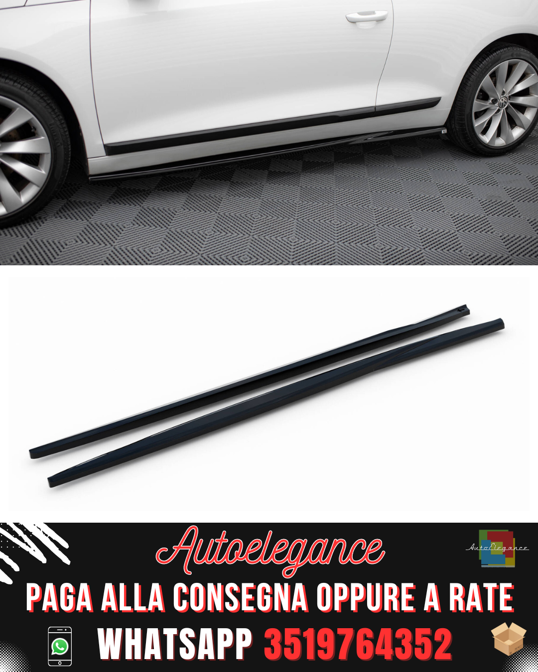 MINIGONNE LATERALI adatte per VOLKSWAGEN SCIROCCO MK3 FACELIFT