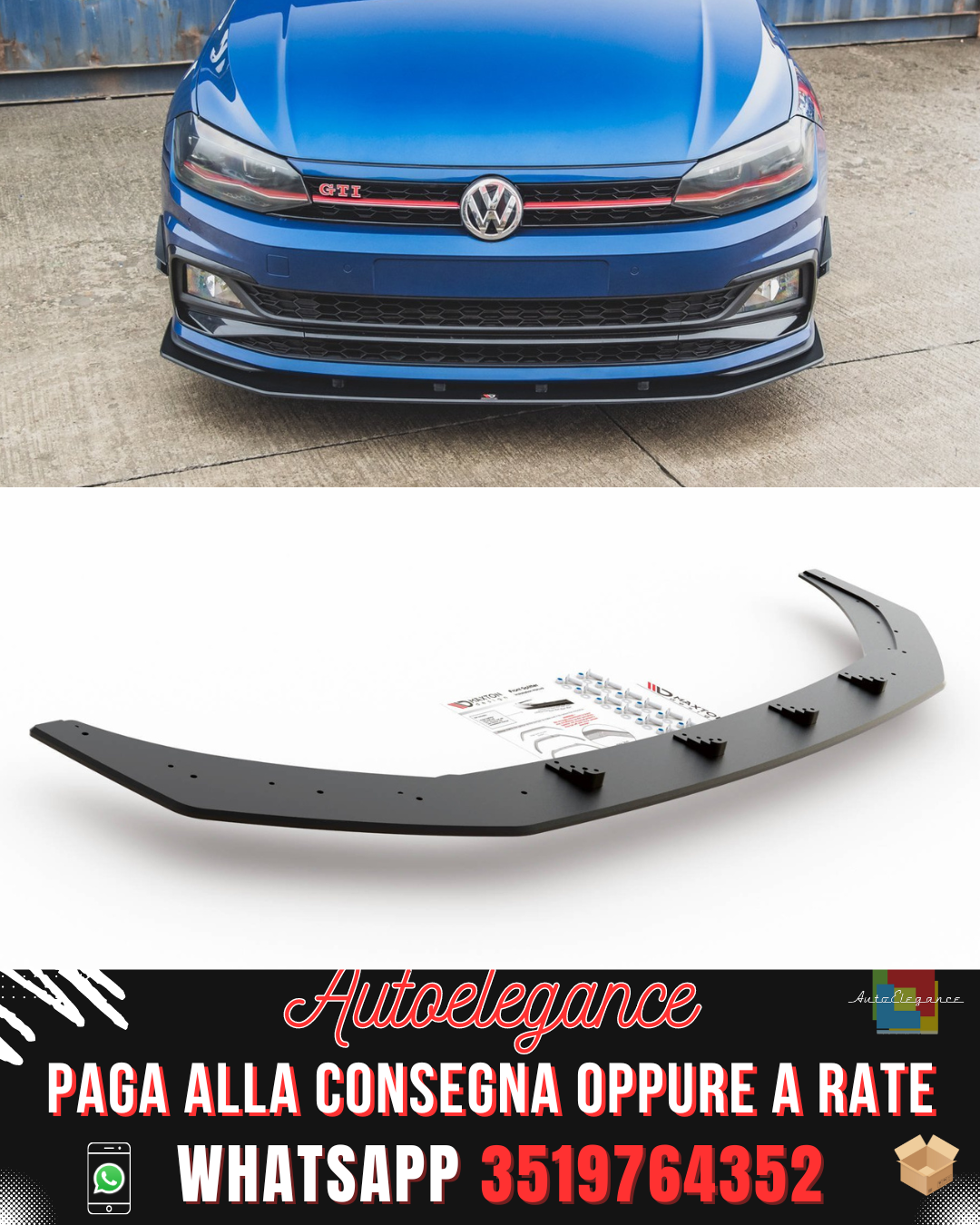 RACING FRONT SPLITTER suitable for VOLKSWAGEN POLO GTI MK6
