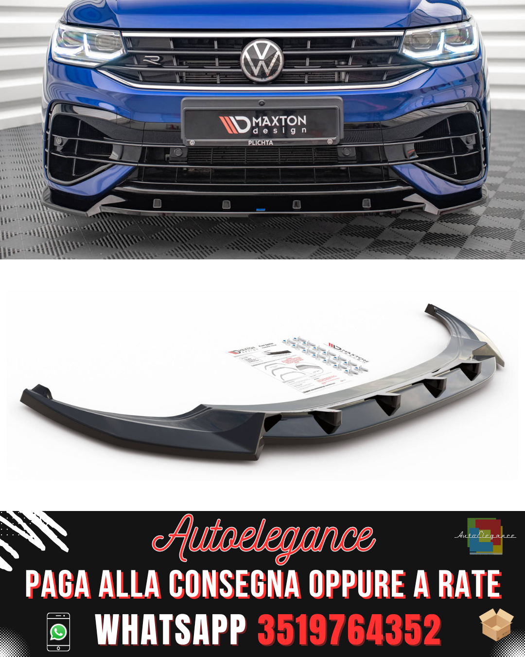 FRONT SPLITTER V.2 ADATTO PER VOLKSWAGEN TIGUAN R / R-LINE MK2 FACELIFT