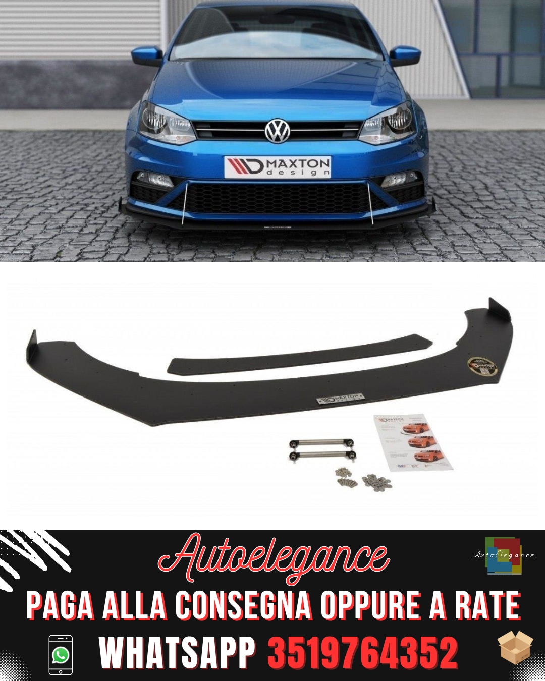 RACING FRONT SPLITTER SUITABLE FOR VW POLO MK5 GTI FACELIFT