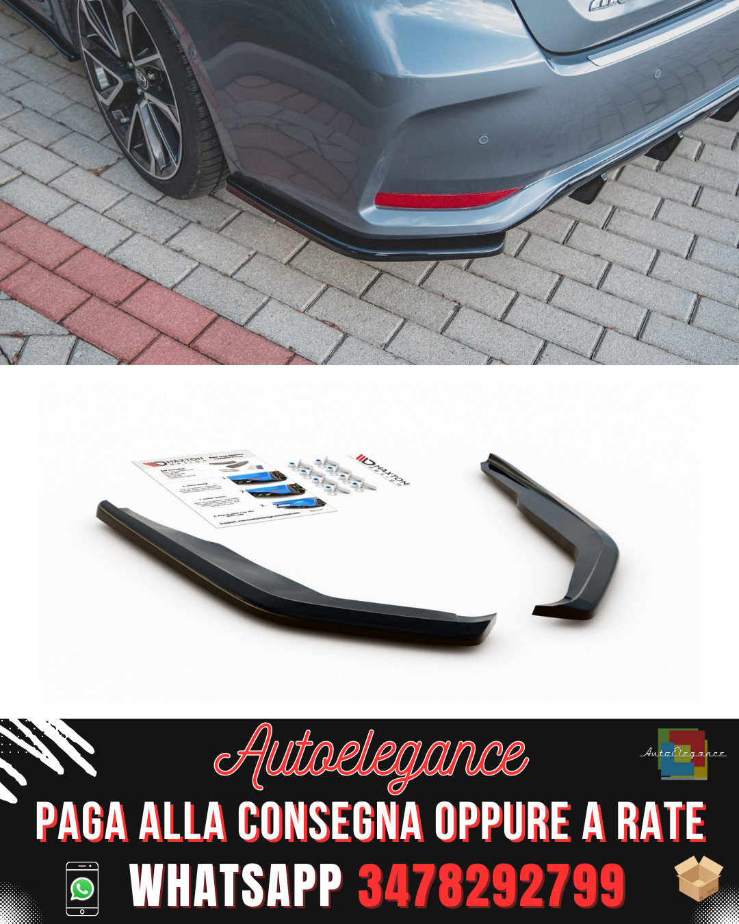 REAR SIDE SPLITTERS suitable for TOYOTA COROLLA XII SEDAN