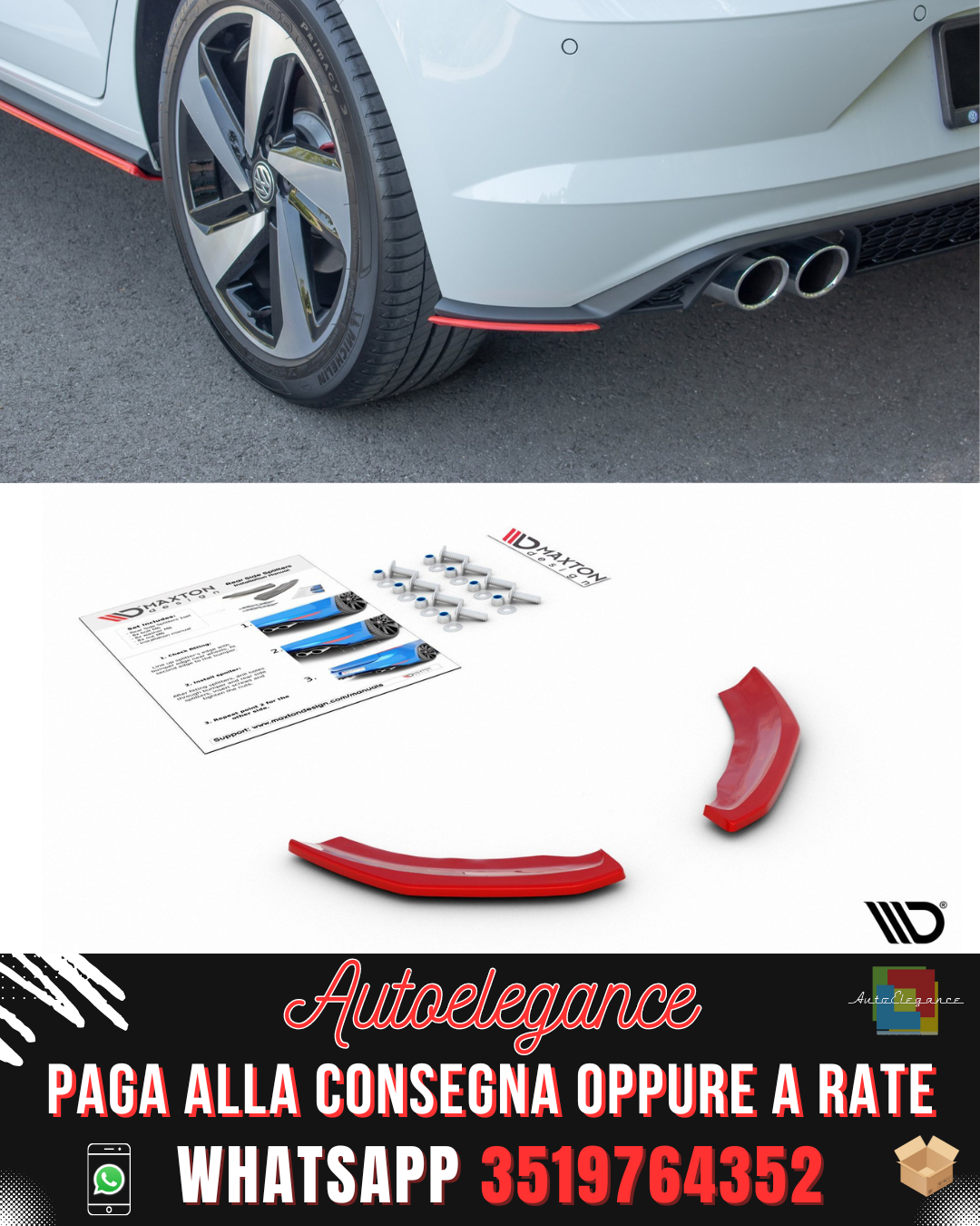 REAR SPLITTERS SUITABLE FOR VW POLO MK6 GTI
