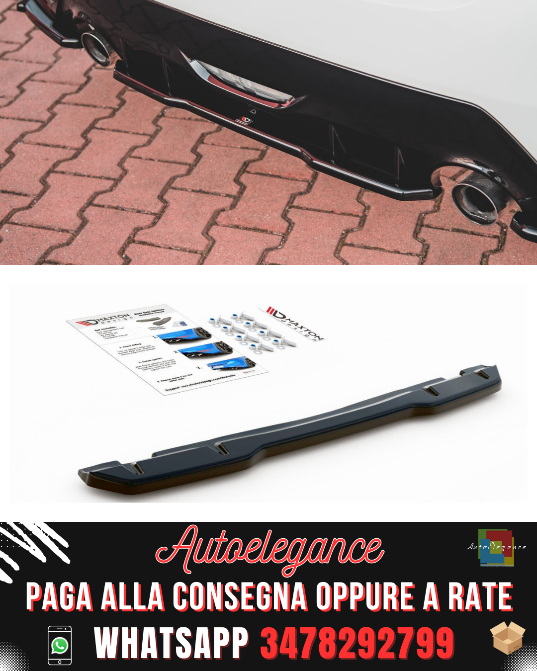 SPLITTER POSTERIORE CENTRALE adatto per TOYOTA GR YARIS MK4