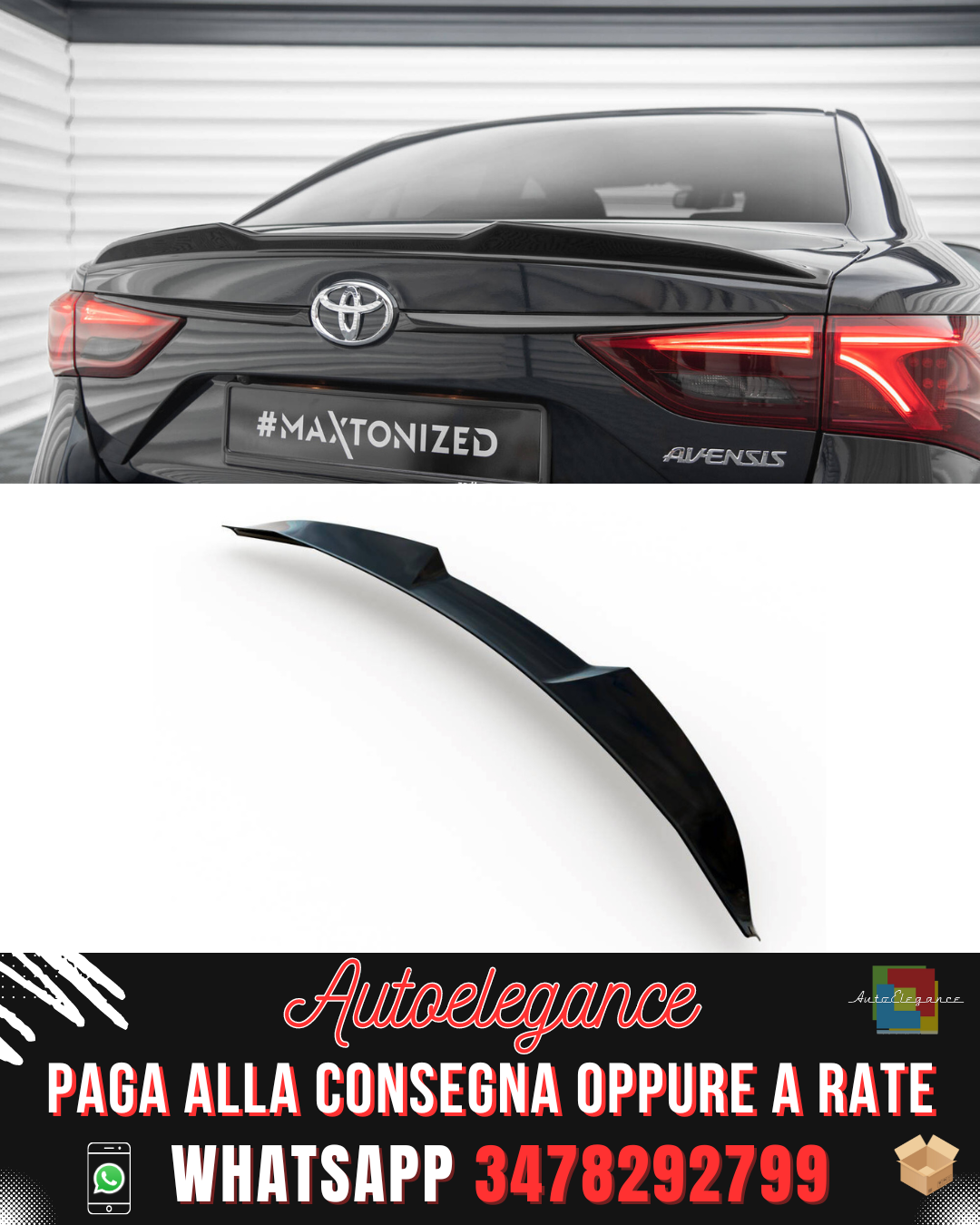 SPOILER 3D ADATTO PER TOYOTA AVENSIS BERLINA MK3 FACELIFT