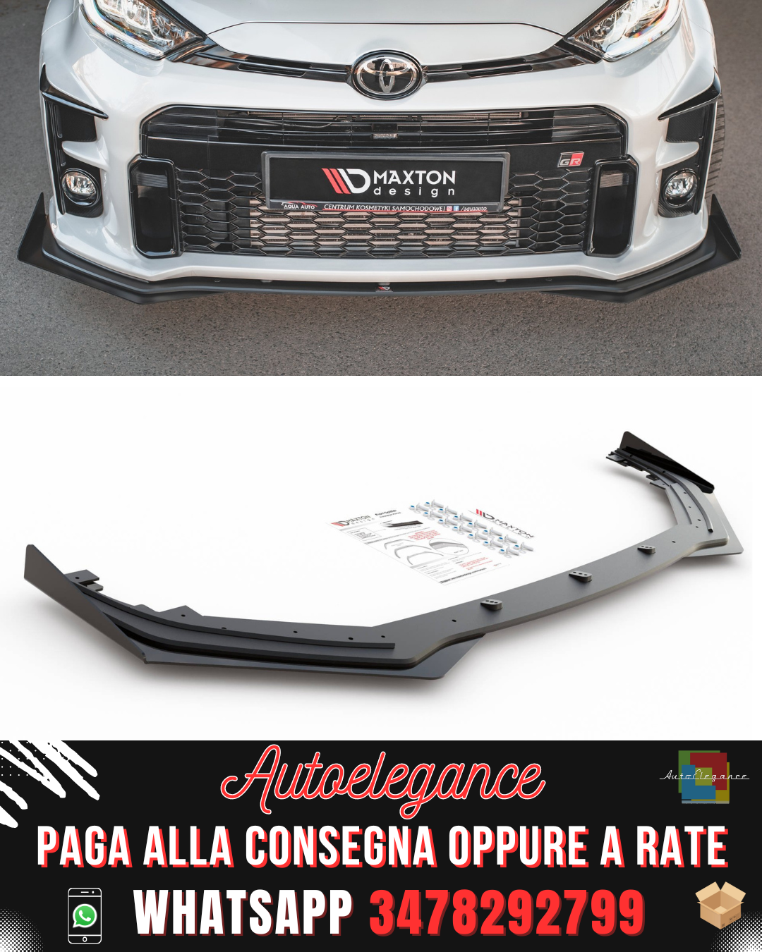 RACING DURABILITY SPLITTER ANTERIORE + FLAP adatto per TOYOTA GR YARIS MK4