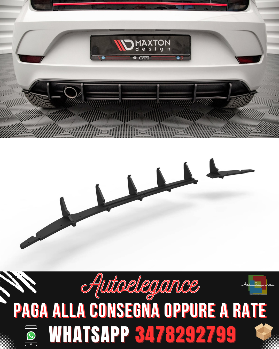 DIFFUSORE POSTERIORE ADATTO PER RACING VOLKSWAGEN UP GTI