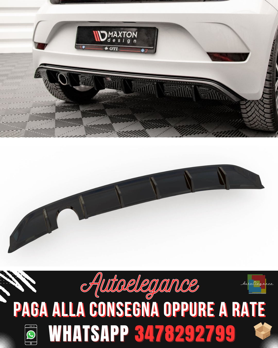 DIFFUSORE POSTERIORE ADATTO PER VOLKSWAGEN UP GTI