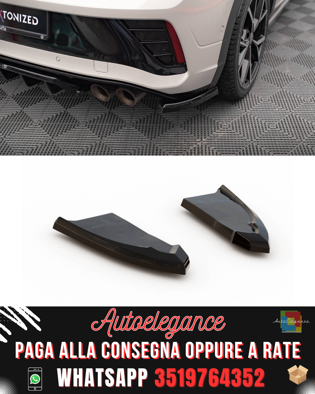 SPLITTER LATERALI POSTERIORI adatti per VOLKSWAGEN T-ROC R / R-LINE MK1 FACELIFT