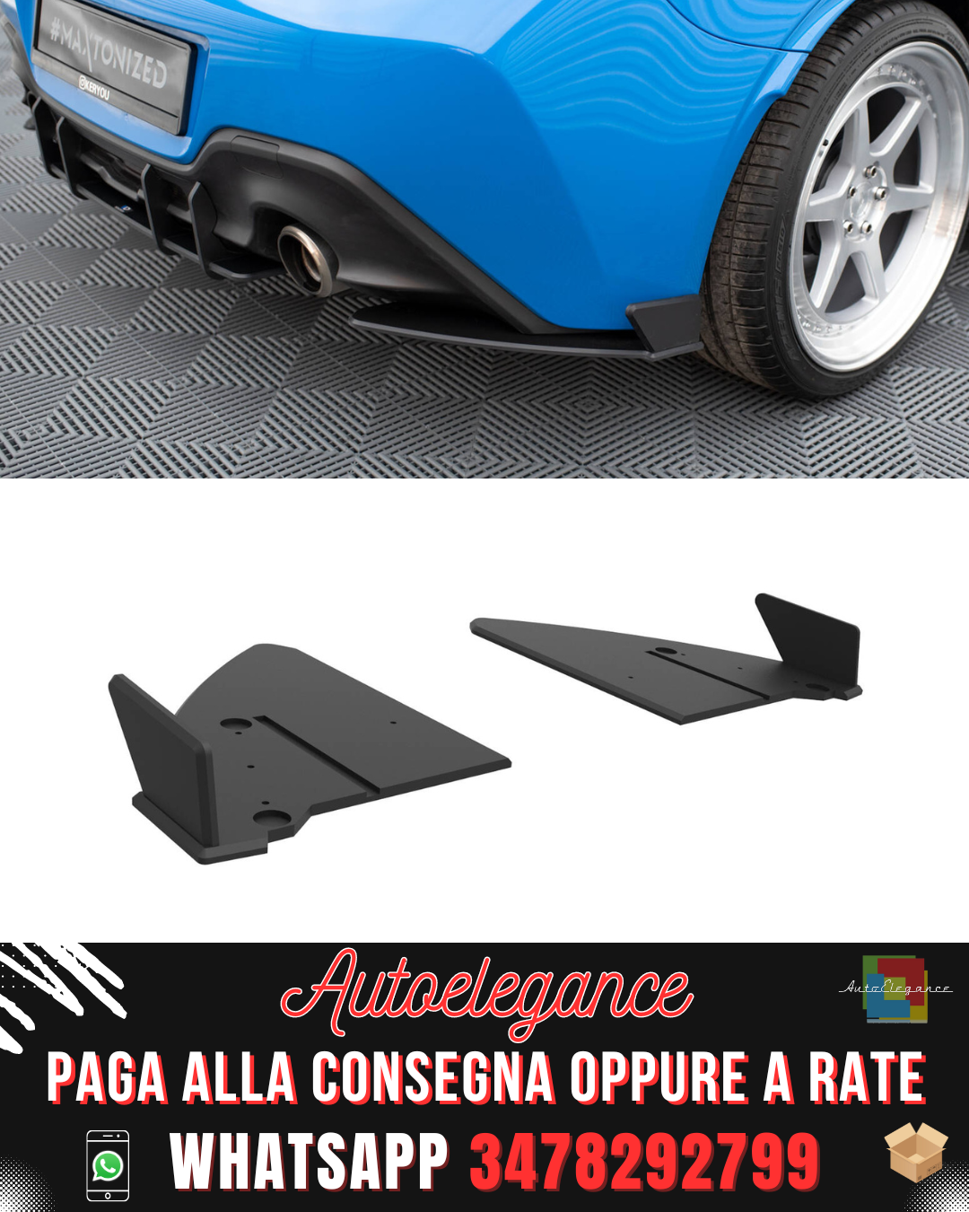 STREET PRO V.2 REAR SIDE SPLITTERS suitable for TOYOTA GR86 MK1