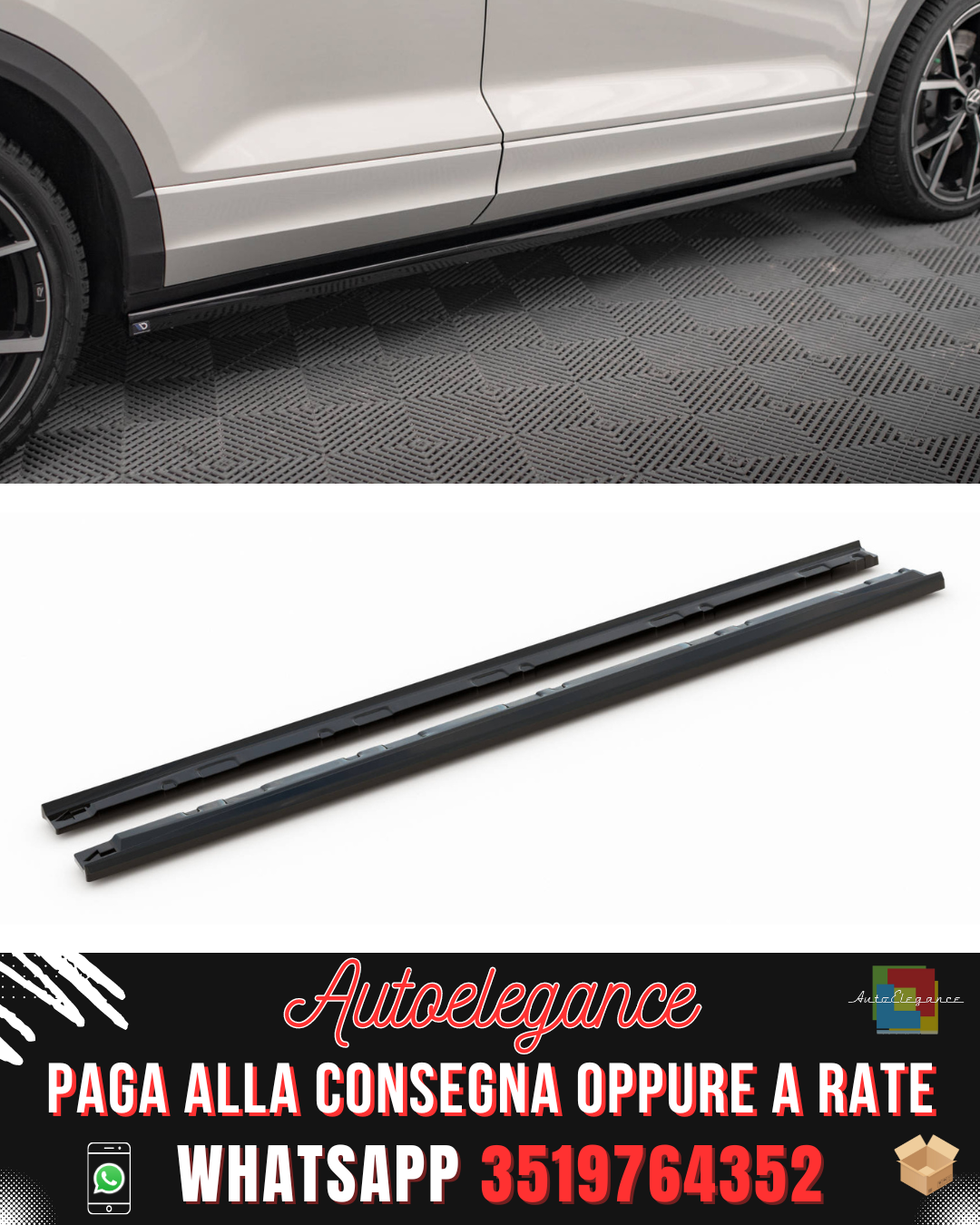 MINIGONNE LATERALI adatte per VOLKSWAGEN T-ROC R / R-LINE MK1 FACELIFT