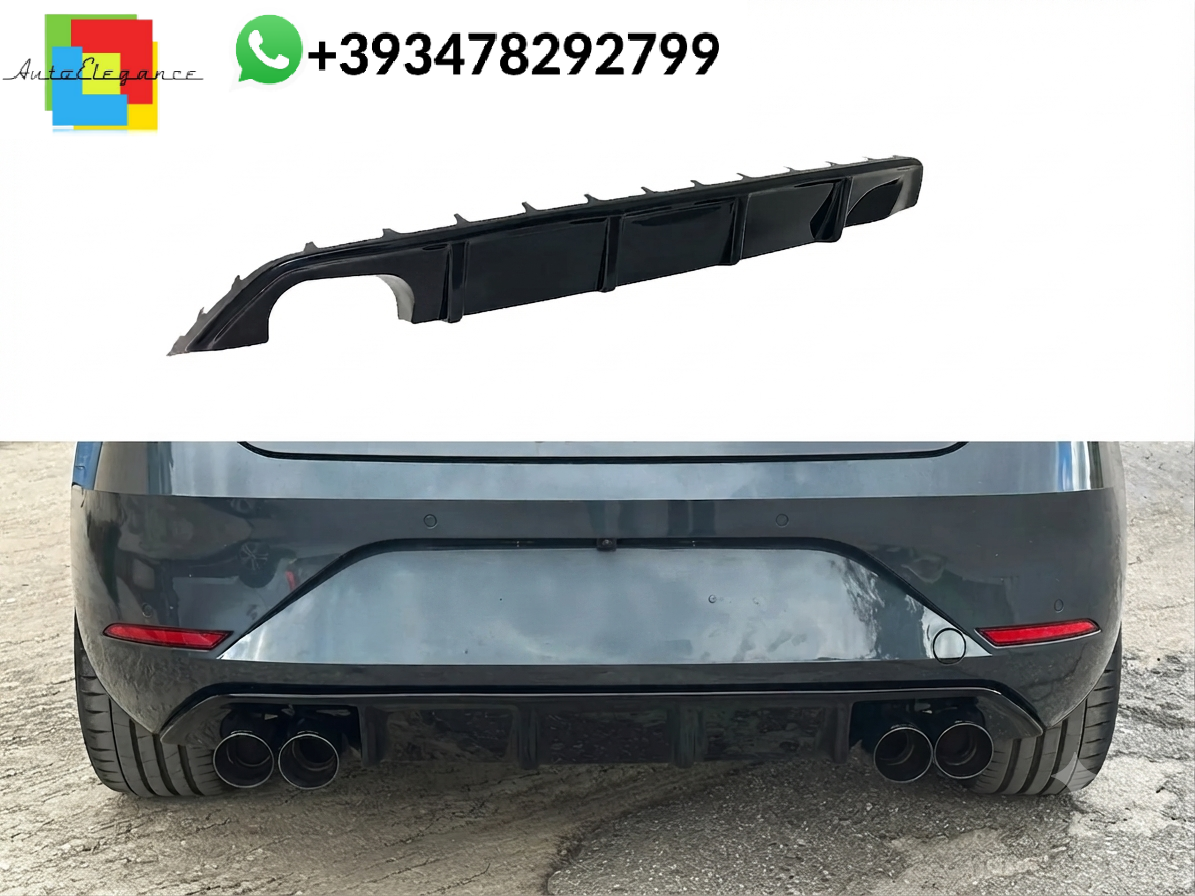 💕DIFFUSORE POSTERIORE Seat Leon Mk4 FR Nero Lucido 💕