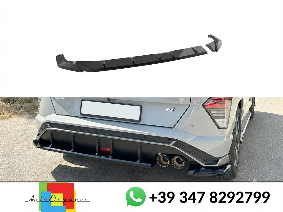 💕Splitter POSTERIORE Hyundai Kona N-Line Mk2 Nero LUCIDO💕