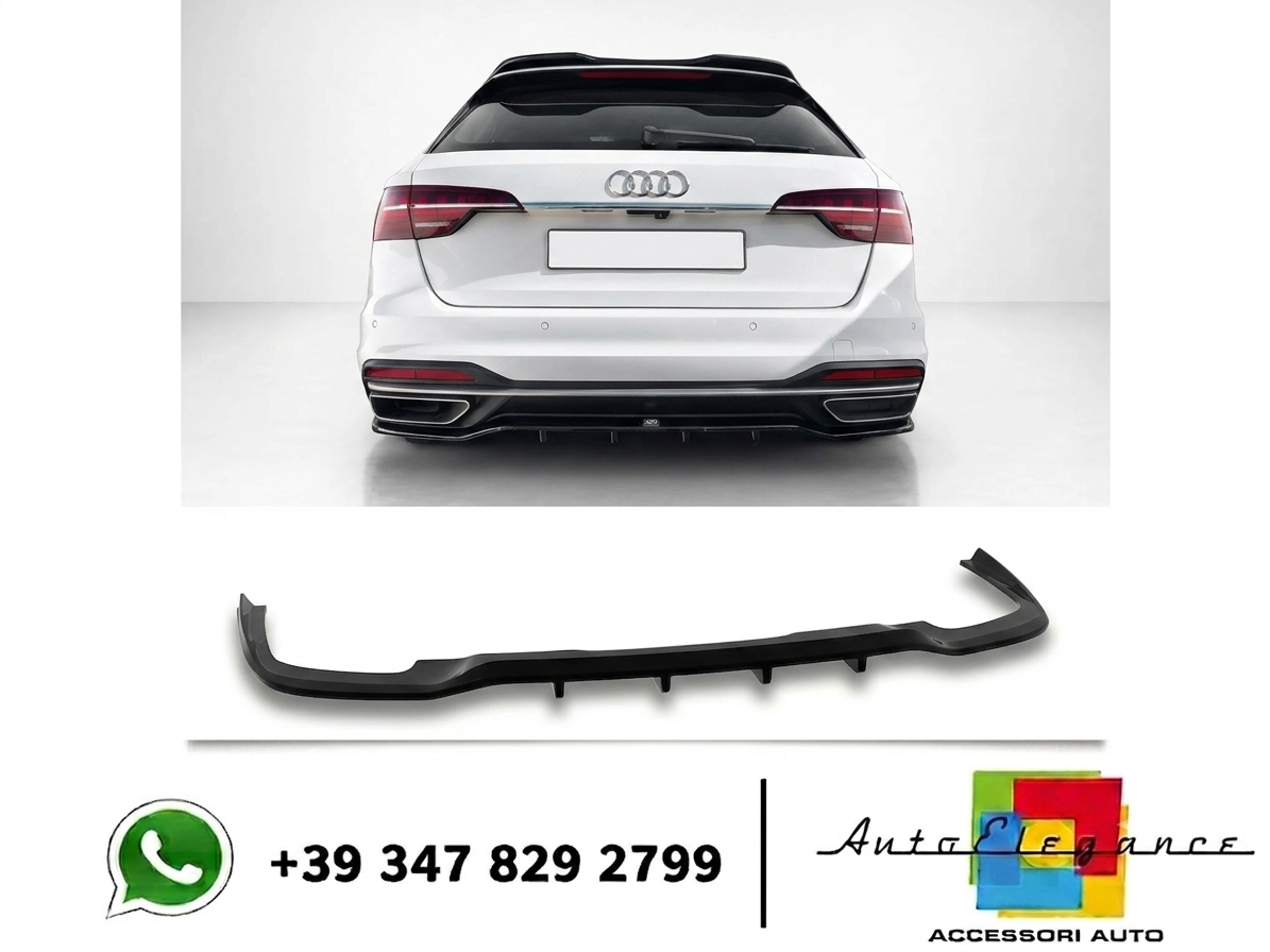 💕Splitter posteriore Audi A4 B9 Facelift Avant Nero lucido💕