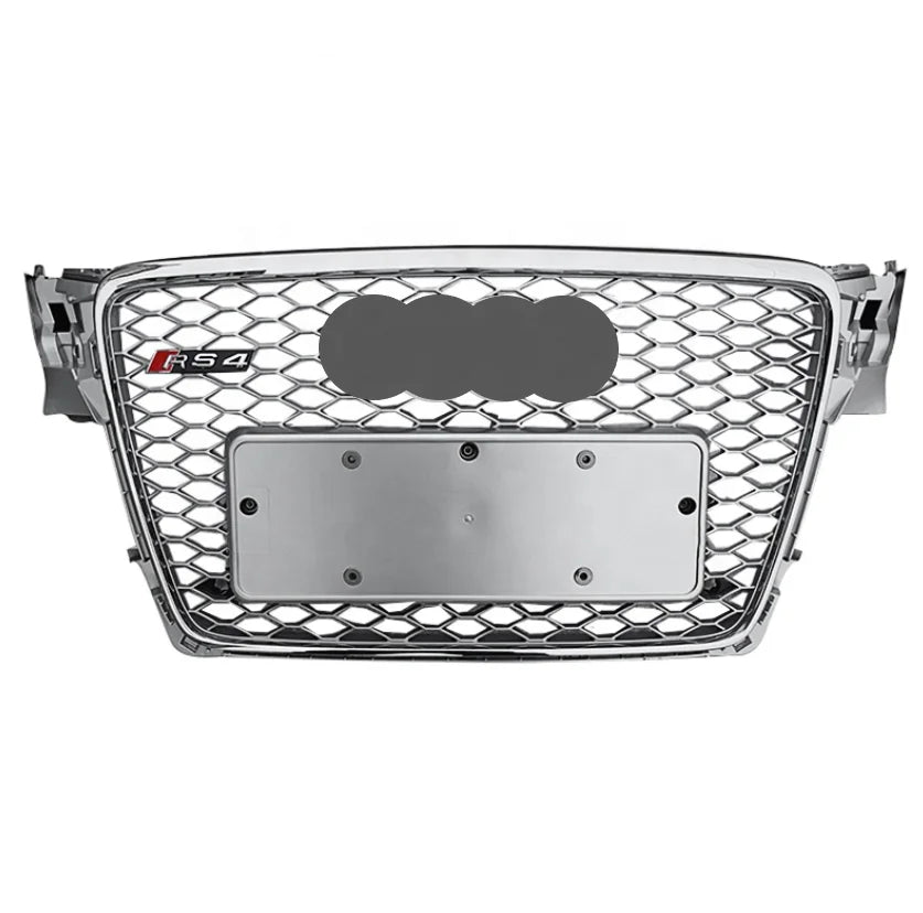 🔥GRIGLIA ANTERIORE PER AUDI A4 B8 08-12 LOOK RS4 SATINATA BORDO CROMATO🔥