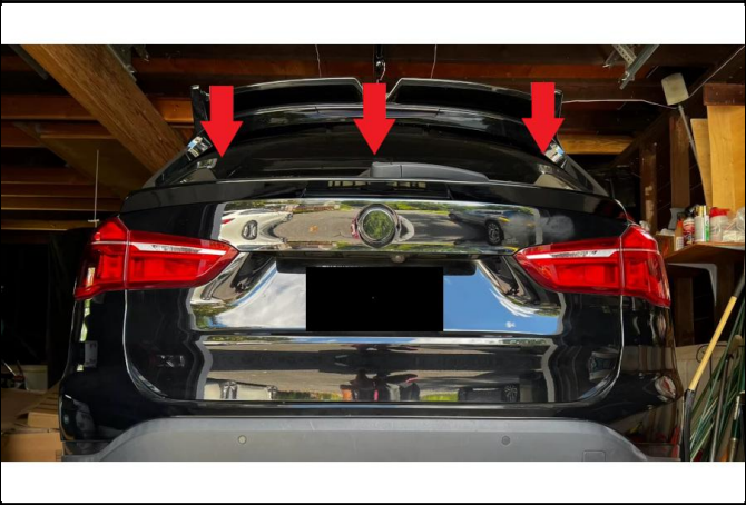 π REAR SPOILER SUITABLE FOR BMW X1 F48 F49 GLOSSY BLACK π