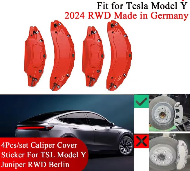 💫Copri Pinze Freno per Tesla Model Y Juniper 2025 2026 RWD Rosso💫