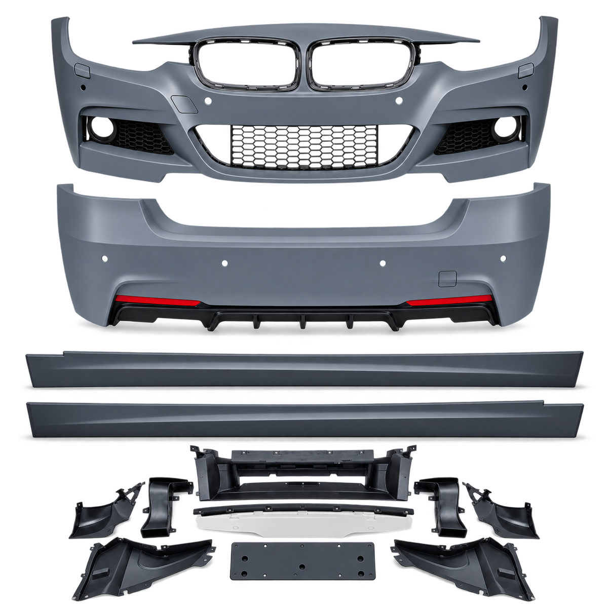 💕BODYKIT ADATTO PER BMW F30 LOOK M PERFORMANCE PDC USCITA DOPPIA💕