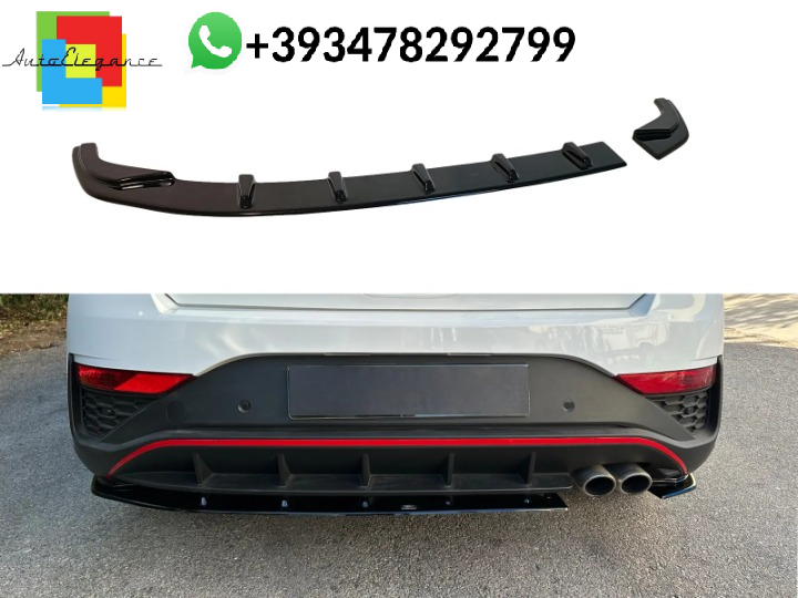 💕Splitter POSTERIORE Hyundai i30 Mk3 N-Line Hatchback Facelift Nero Lucido💕