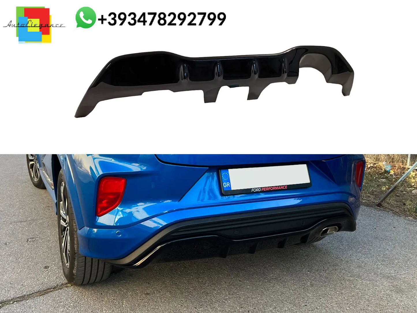 💕DIFFUSORE POSTERIORE Ford Puma ST-Line Nero Lucido 💕