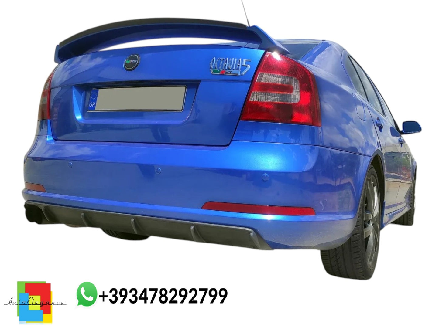 💕DIFFUSORE POSTERIORE Skoda Octavia Mk2 Nero Lucido 💕