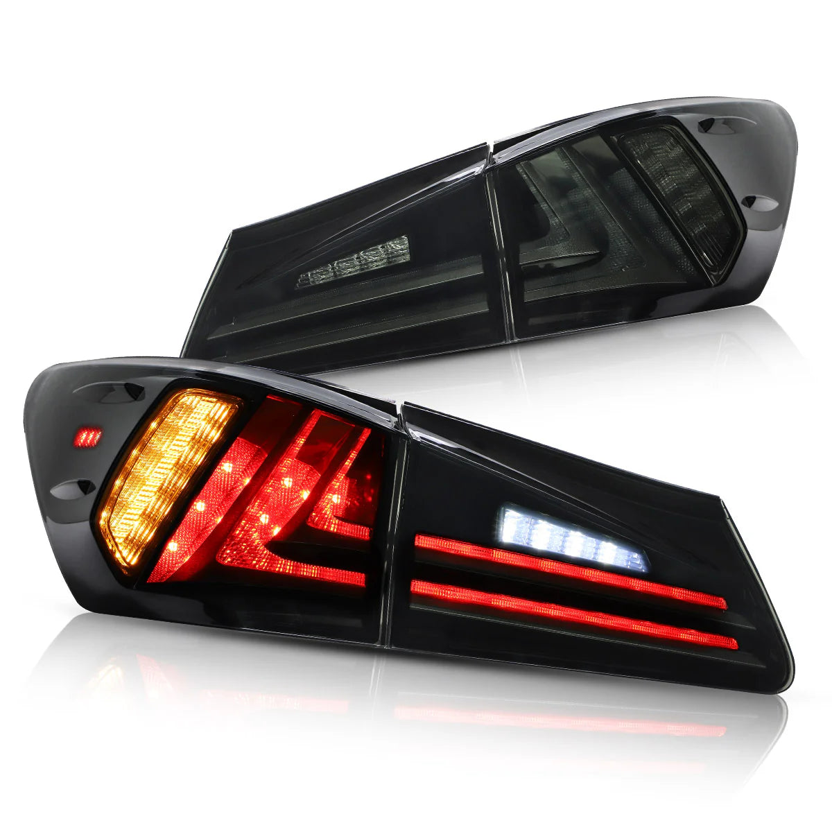 Fanali posteriori Full LED per Lexus IS250 IS350 2006-2012 IS200d IS F 2008-2014 (edizioni rosse chiare e affumicate)