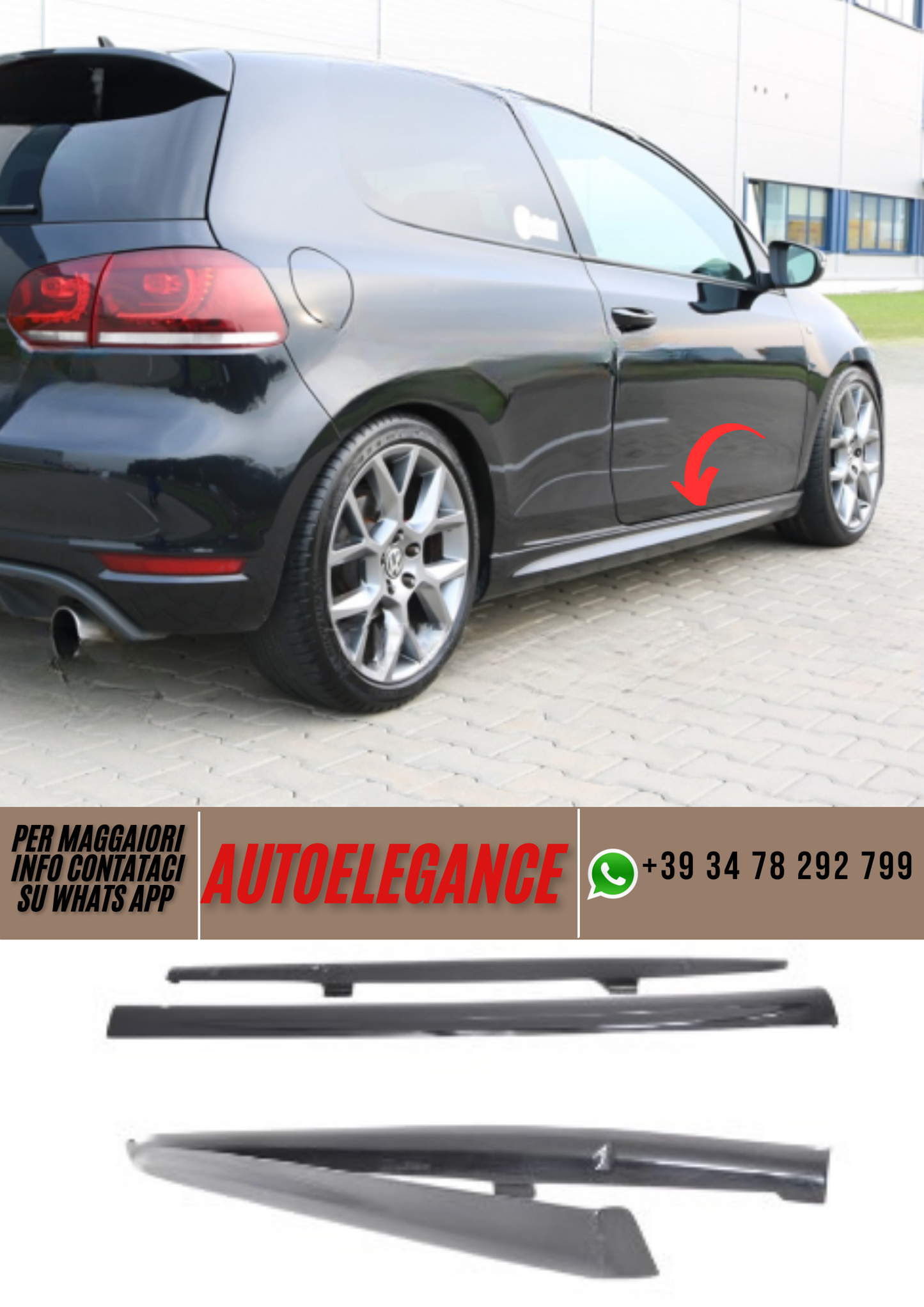 ❤️Minigonne laterali spoiler ADATTO PER VW GOLF VI❤️