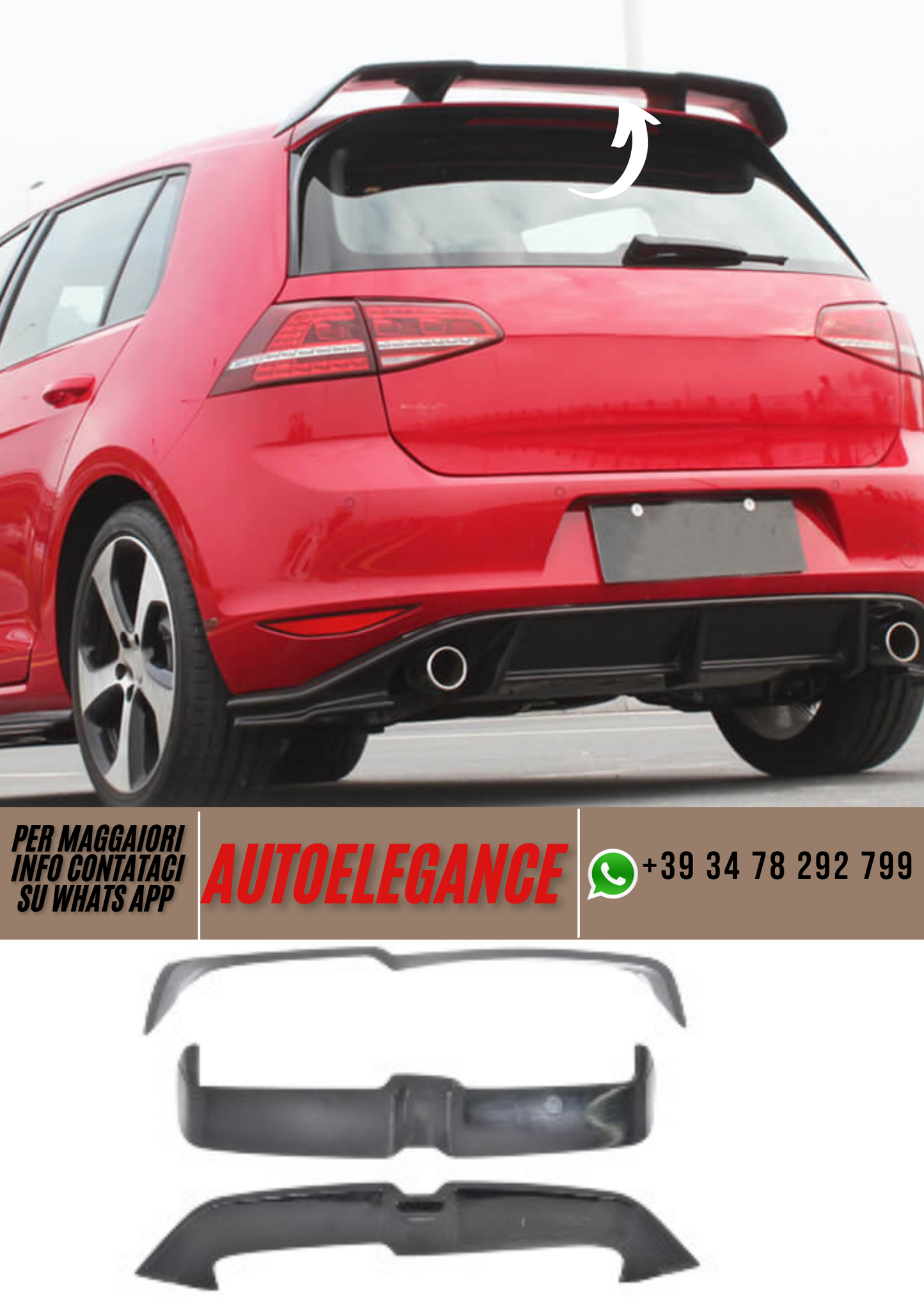 ❤️ Spoiler ADATTO PER VW GOLF VII ❤️