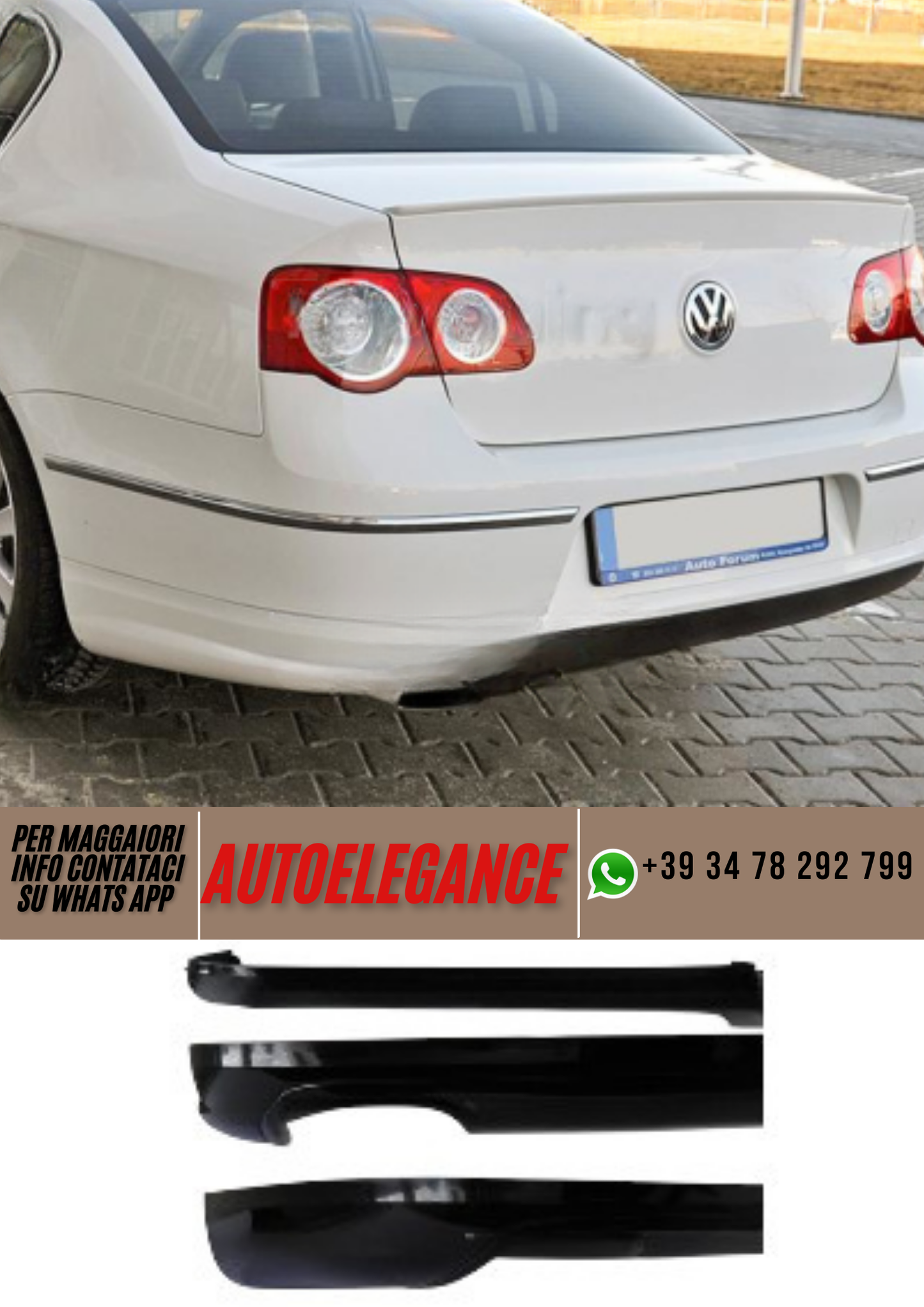 ❤️Spoiler paraurti posteriore ADATTO PER VW PASSAT ❤️
