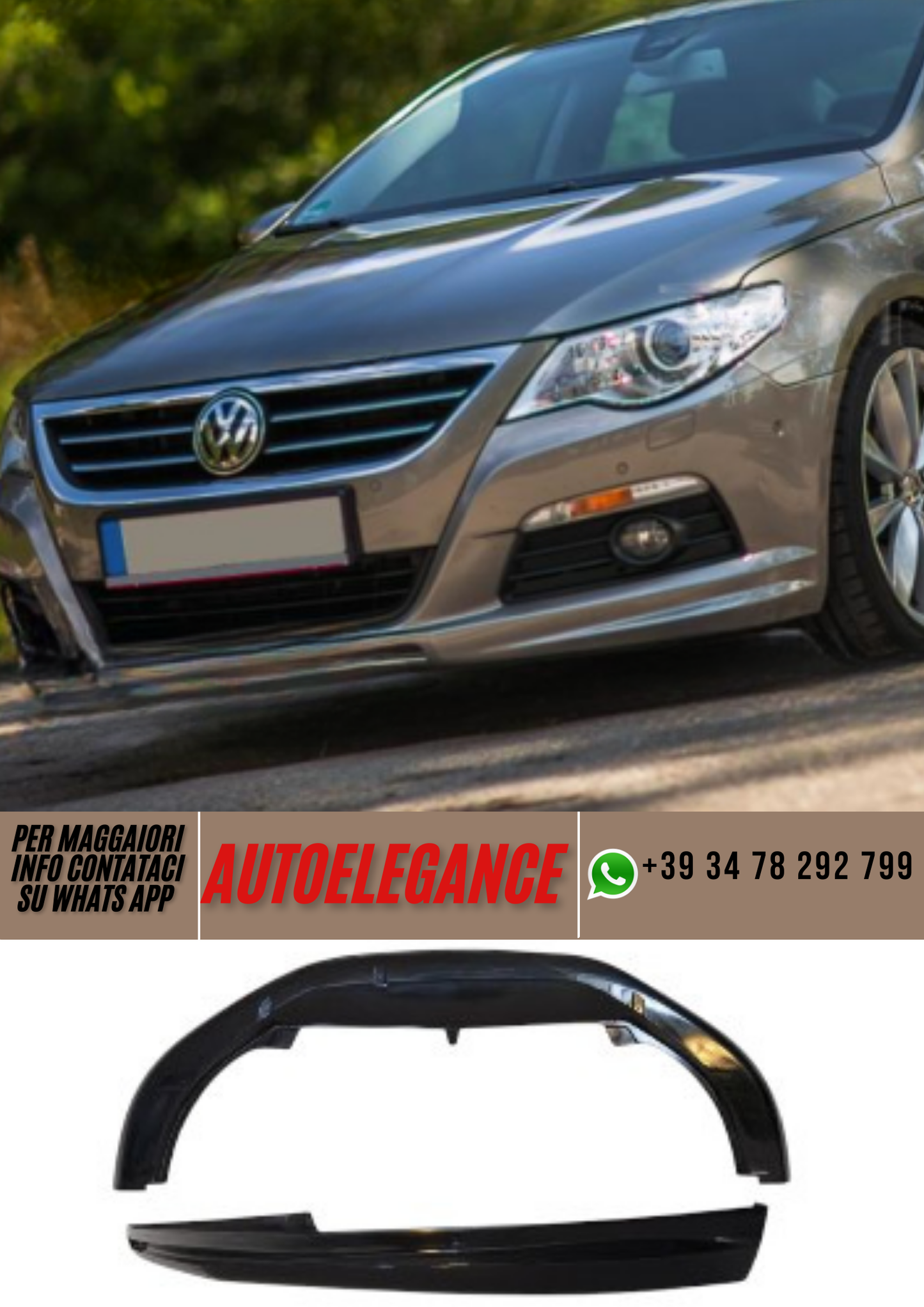 ❤️Spoiler paraurti anteriore ADATTO PER VW PASSAT CC ❤️