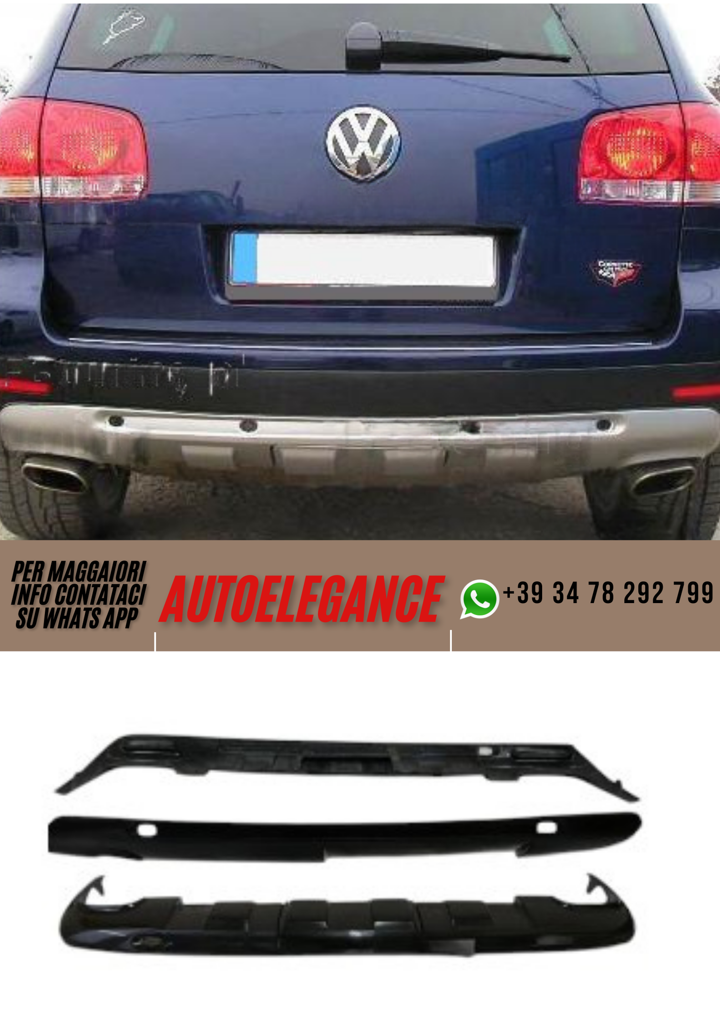 ❤️Spoiler paraurti posteriore ADATTO PER VW TOUAREG ❤️