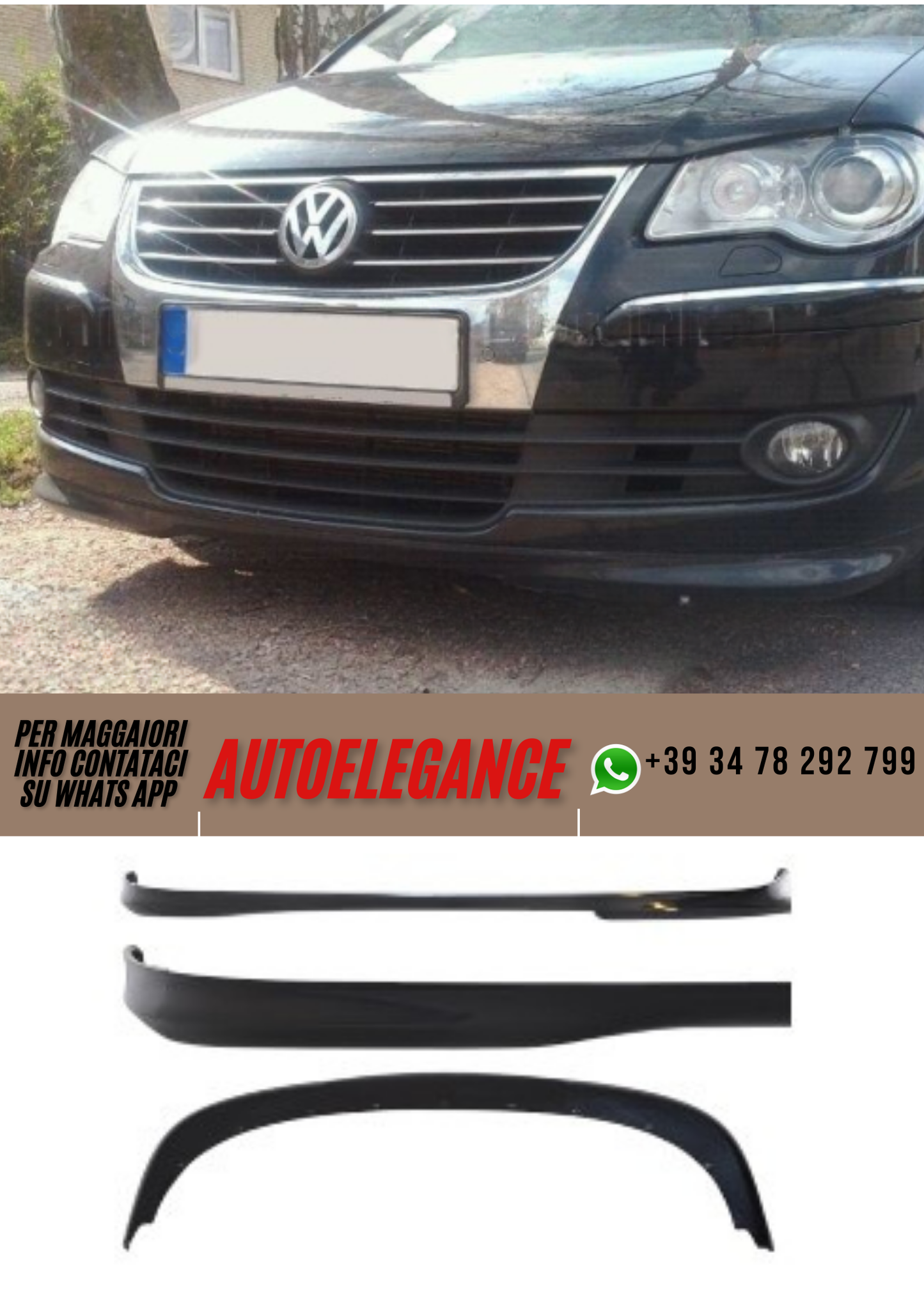 ❤️Spoiler paraurti anteriore ADATTO PER VW TOURAN ❤️