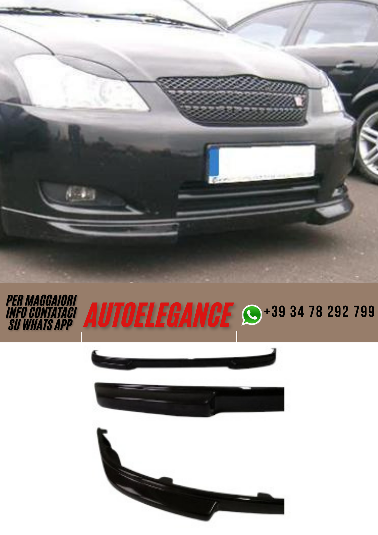 ❤️Spoiler Paraurti Anteriore ADATTO PER TOYOTA COROLLA ❤️