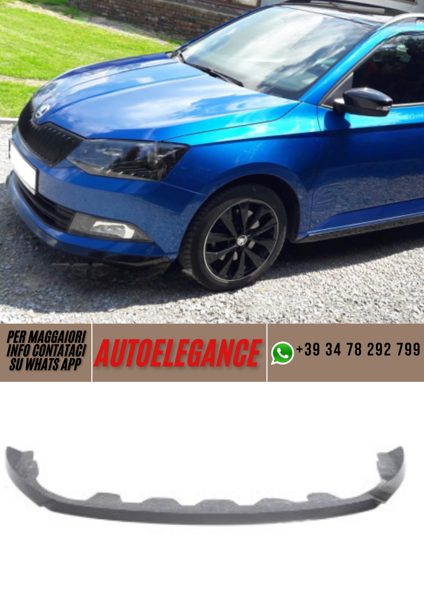 ❤️Spoiler paraurti anteriore ADATTO PER SKODA FABIA 3❤️