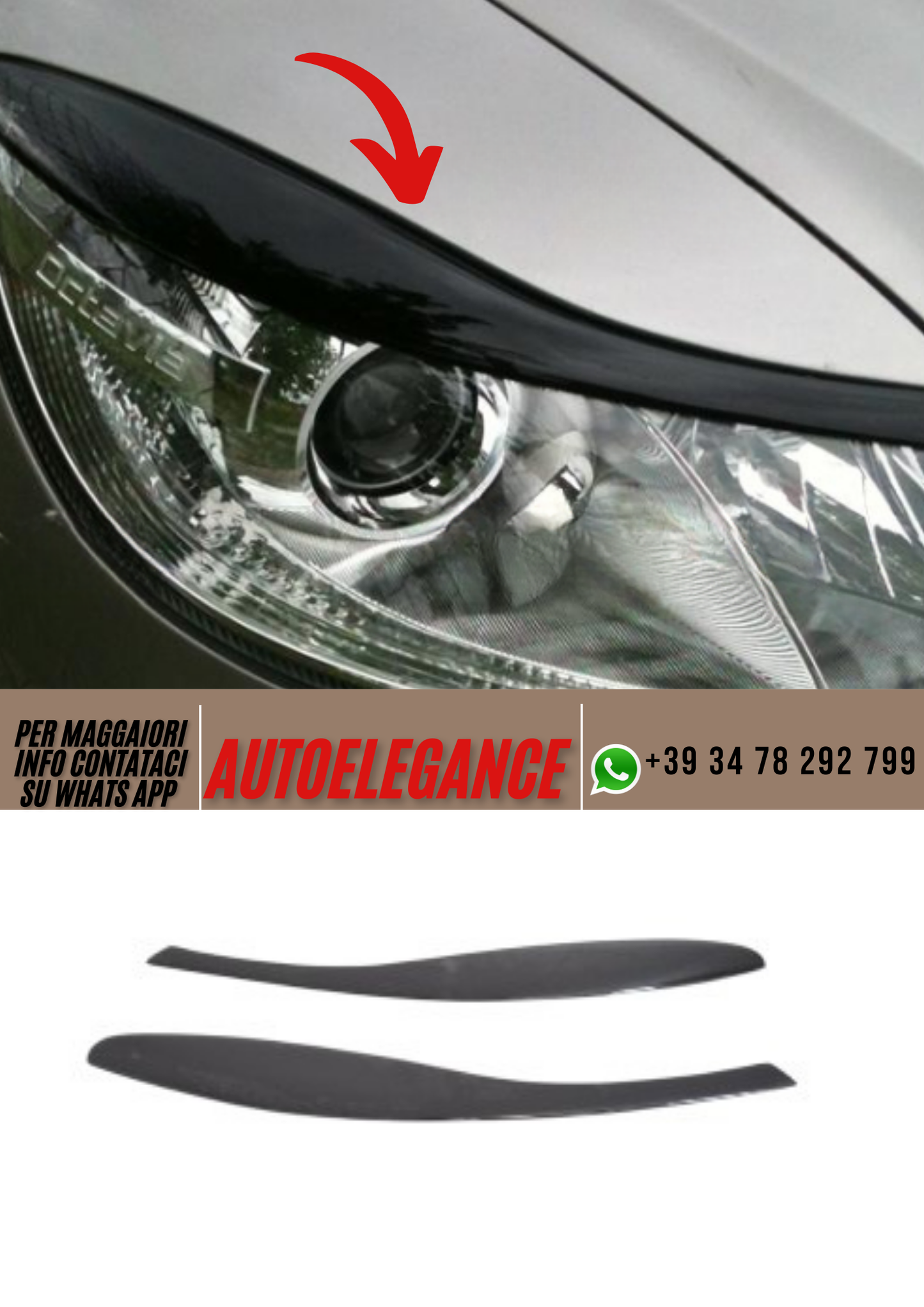 ❤️Sopracciglia per fari ADATTO PER SKODA OCTAVIA 2❤️