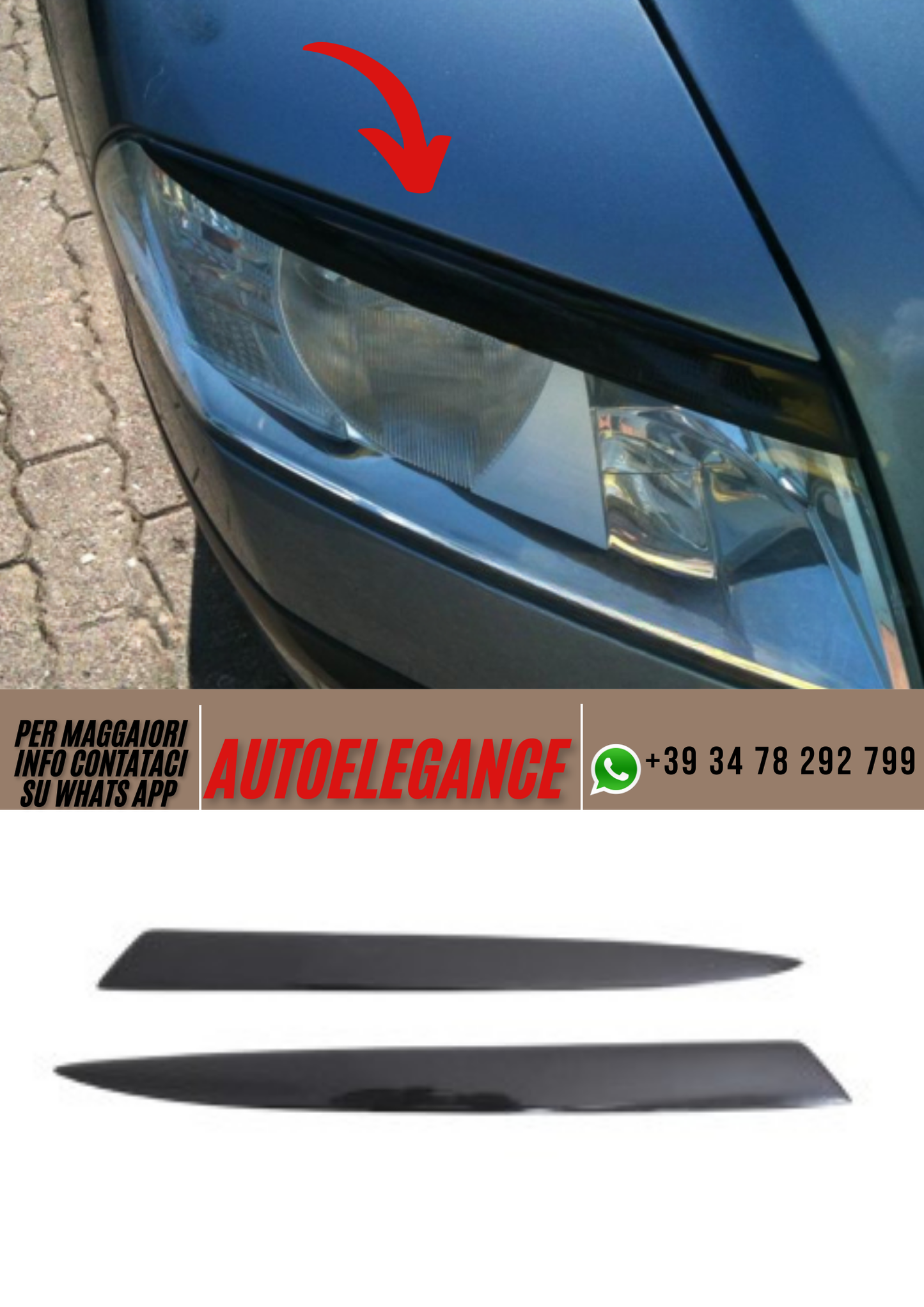 ❤️Sopracciglia per fari ADATTO PER SKODA OCTAVIA 2❤️