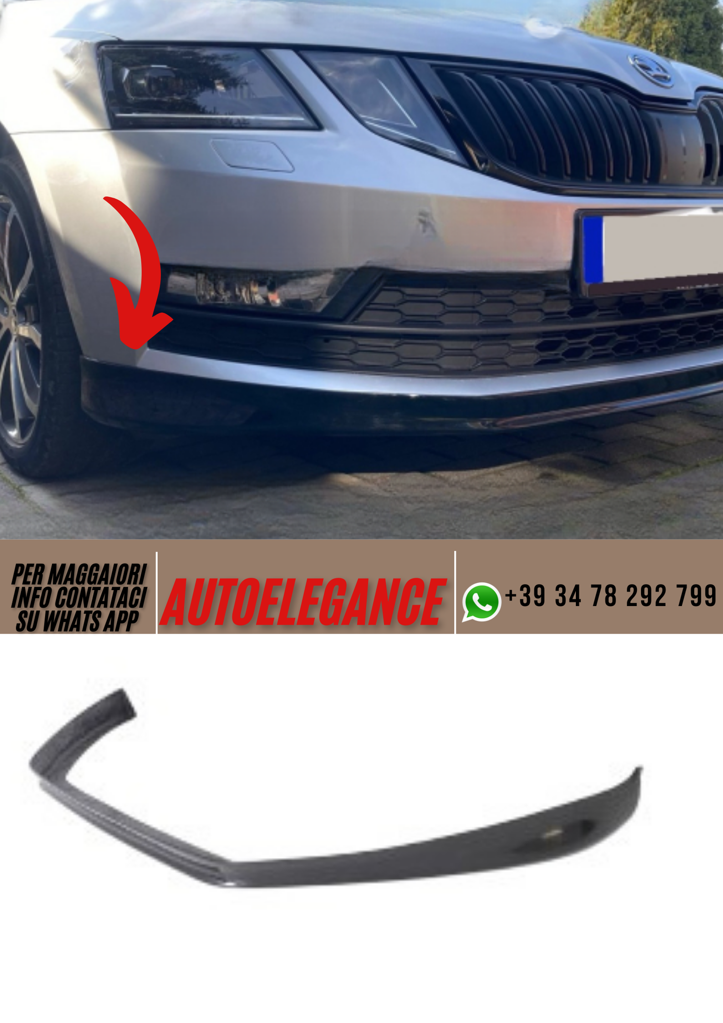 ❤️Spoiler paraurti anteriore ADATTO PER SKODA OCTAVIA 3❤️
