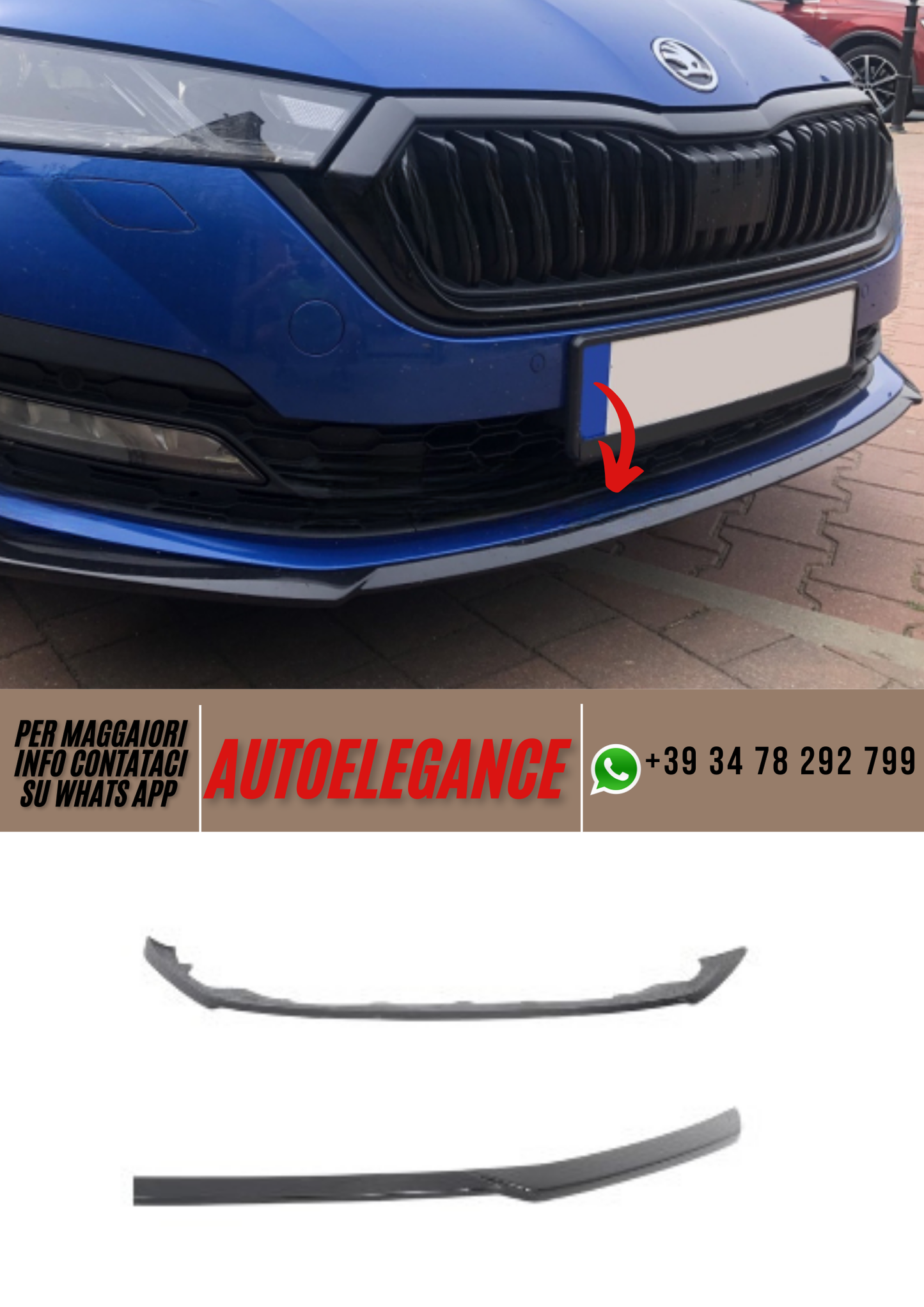 ❤️Spoiler paraurti anteriore ADATTO PER SKODA OCTAVIA 4❤️