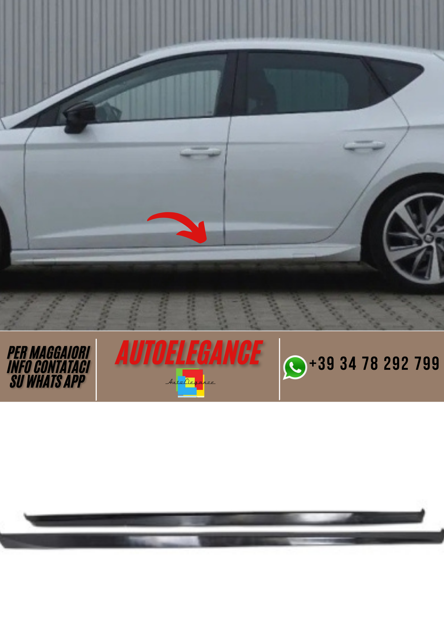 ❤️Minigonne laterali spoiler Seat Leon 3 5F 2012-2020❤️