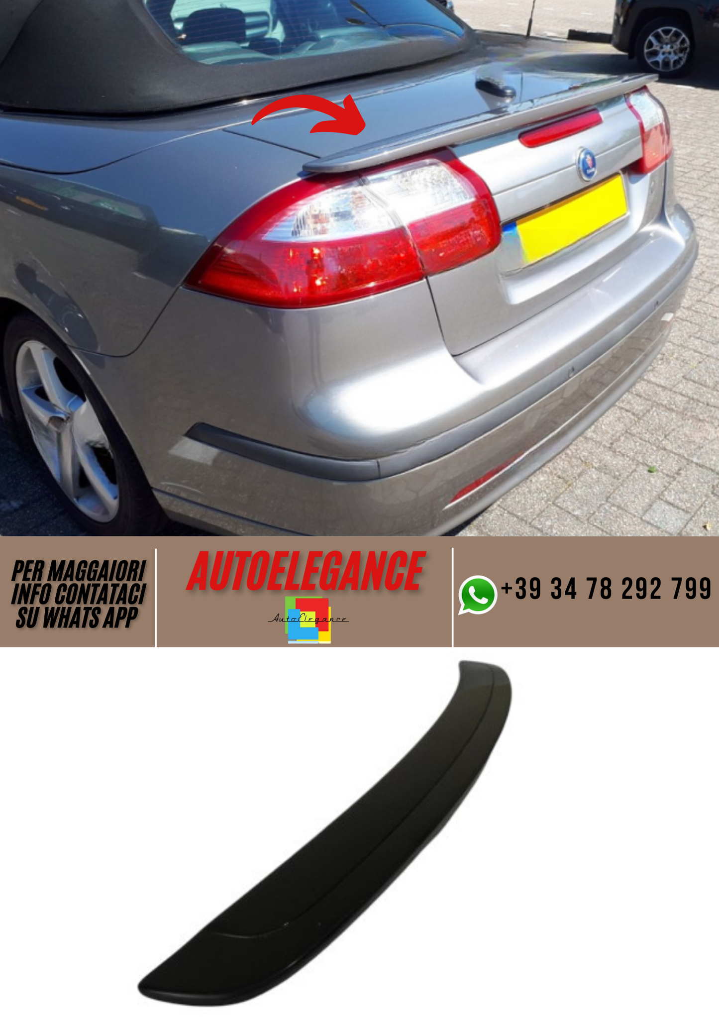❤️Spoiler per SAAB 9-3 Cabrio 2002-2007❤️