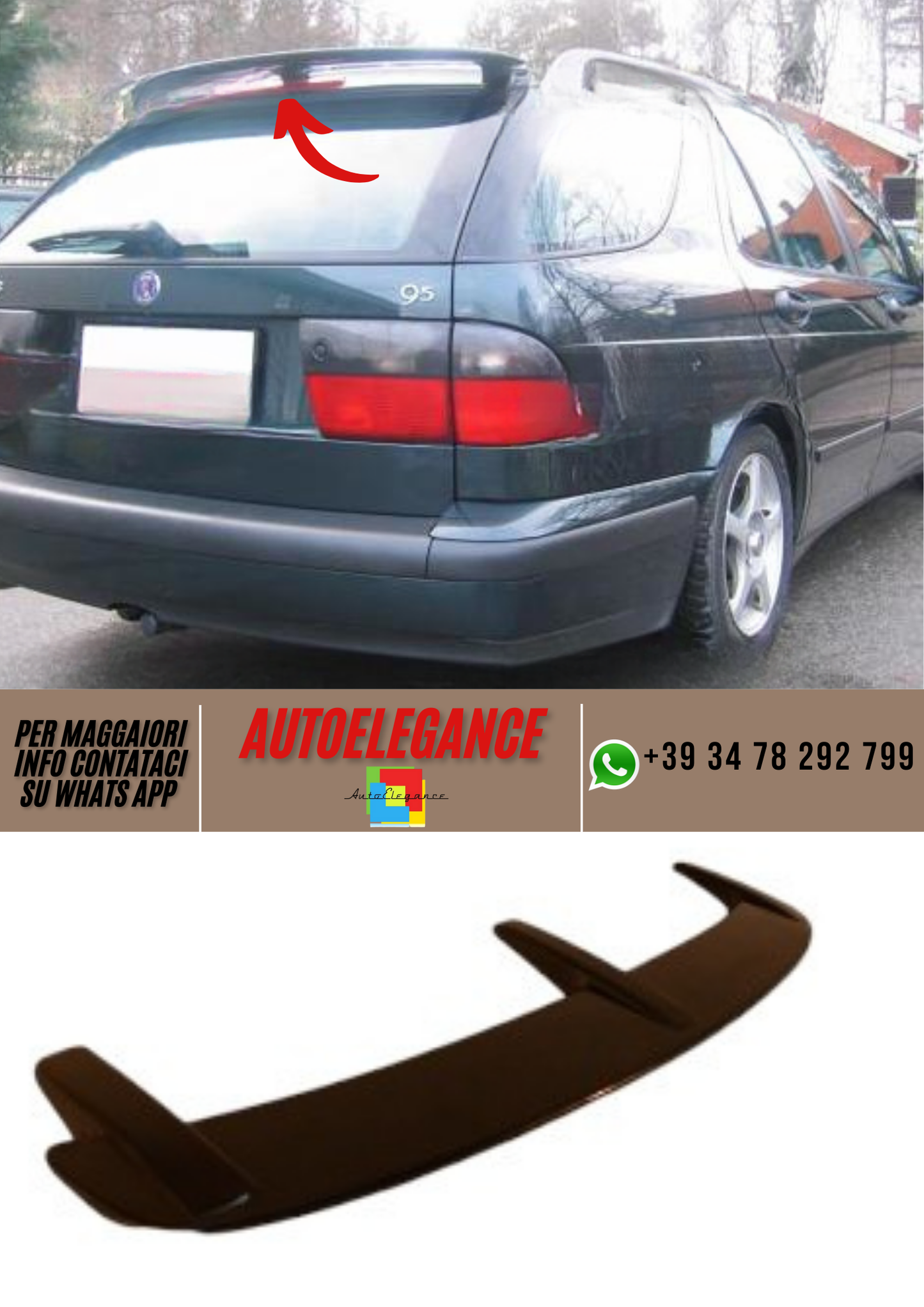 ❤️Spoiler parabrezza ver II SAAB 9-5 Kombi❤️